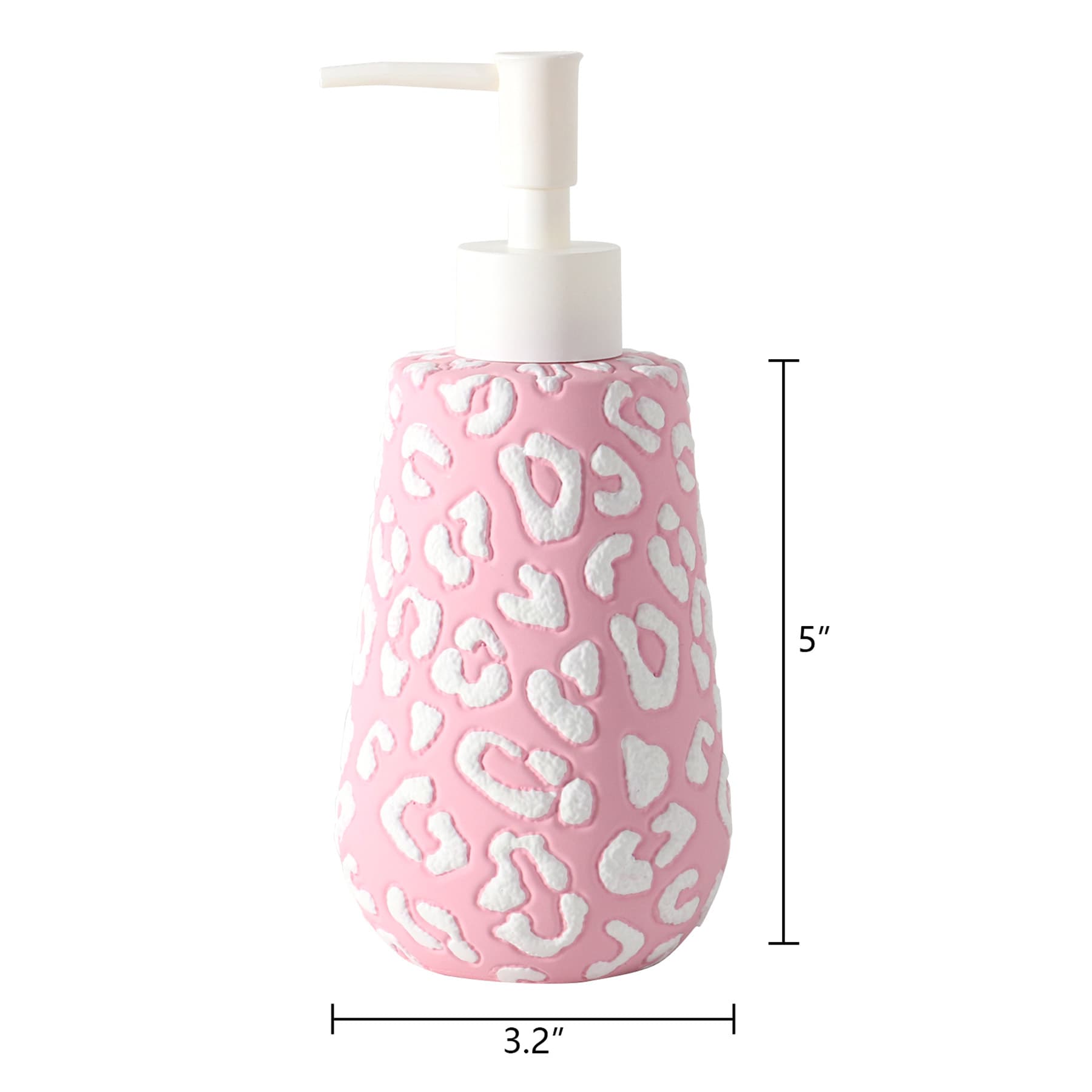 Pink & White Leopard Soap Dispenser
