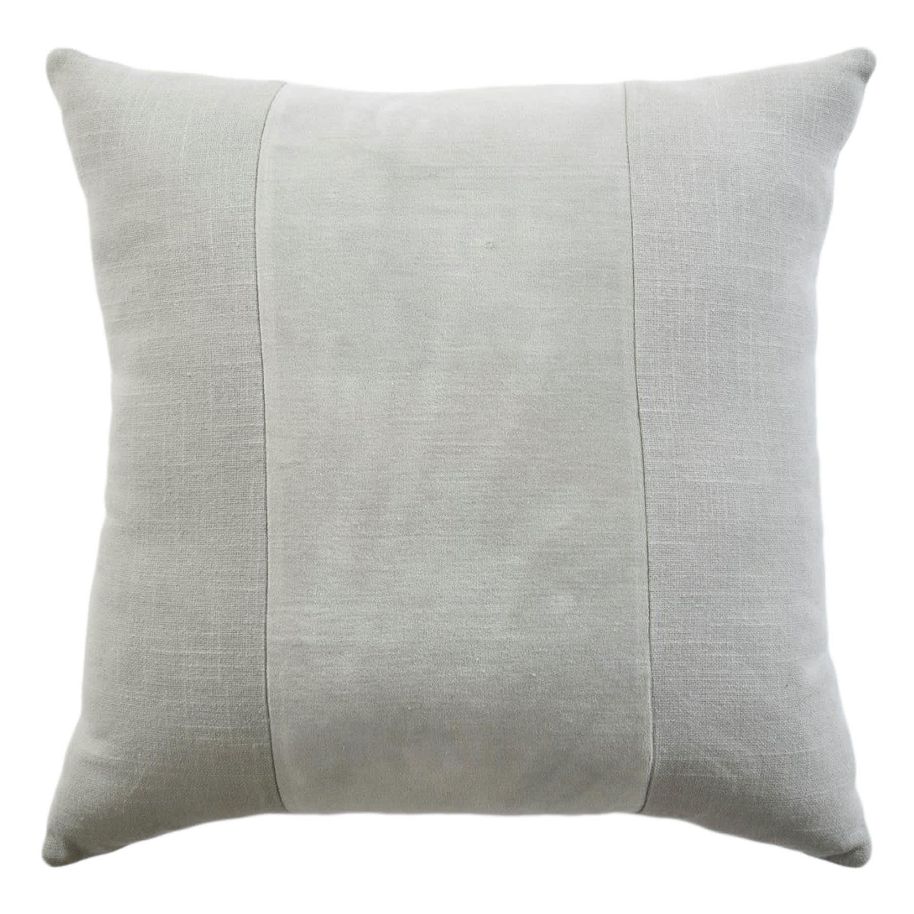 Crosby St. Grey Cotton Slub & Velvet Throw Pillow, 24"