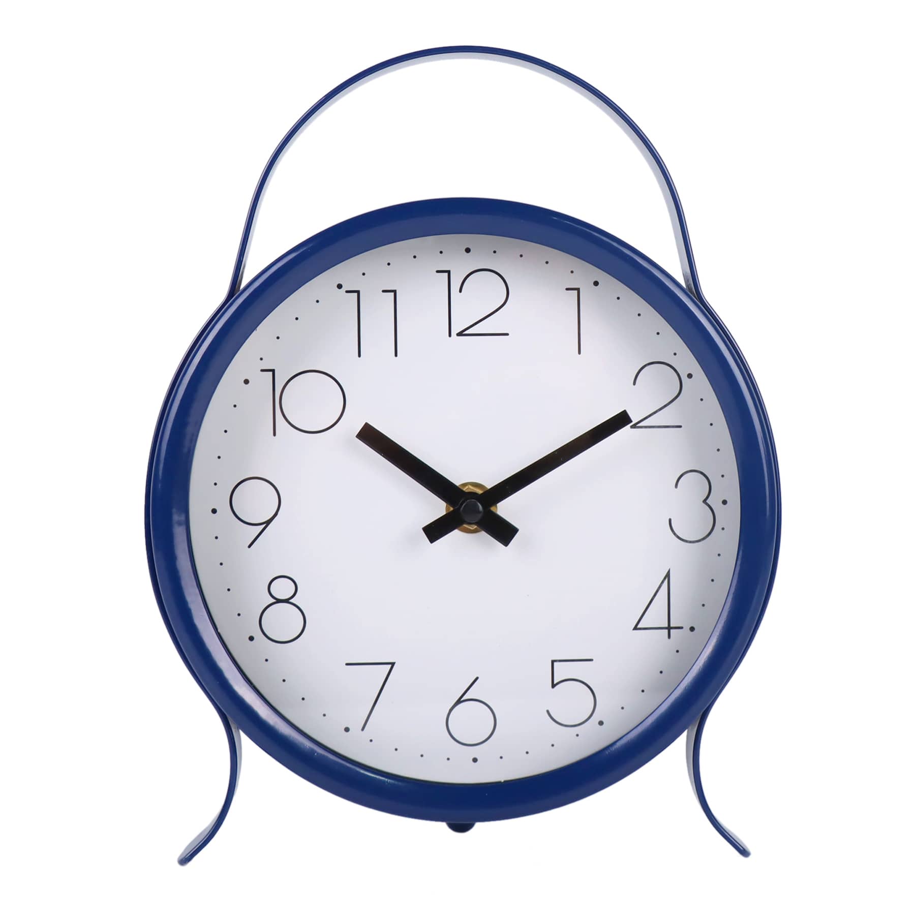 Tiny Dreamers Blue Metal Round Clock, 7x9