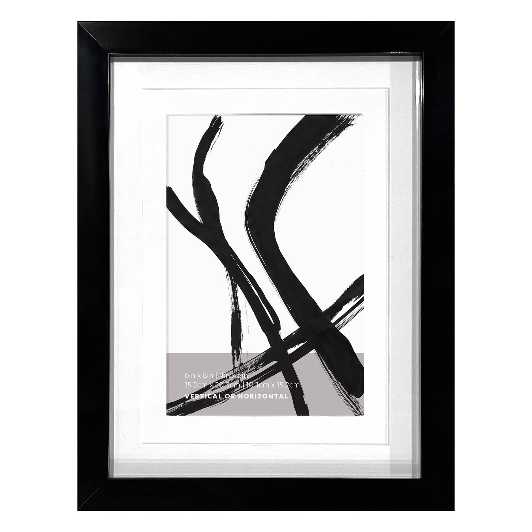 Black Double Matted Wall Frame, 6x8