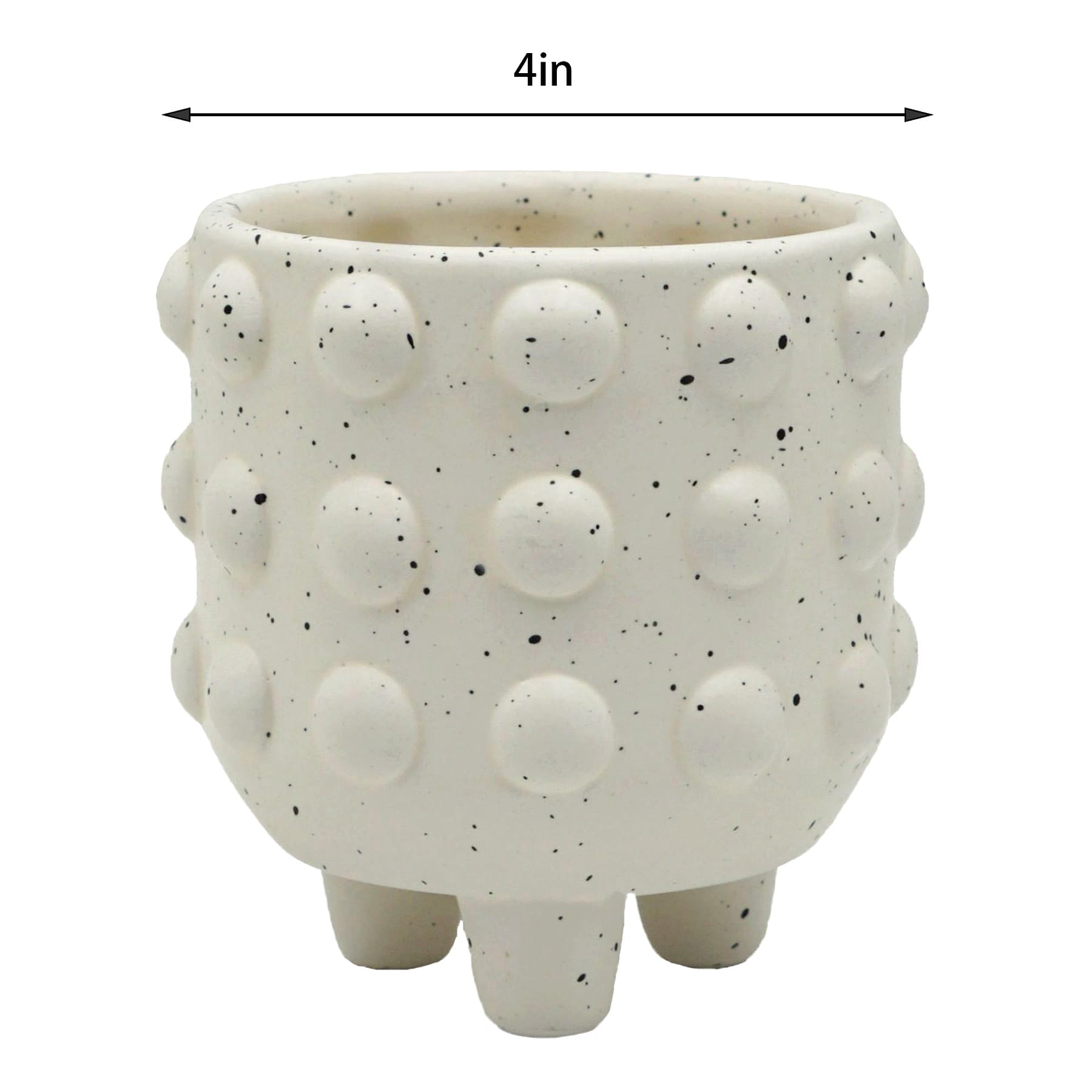 Indoor White Ceramic Planter, 4"
