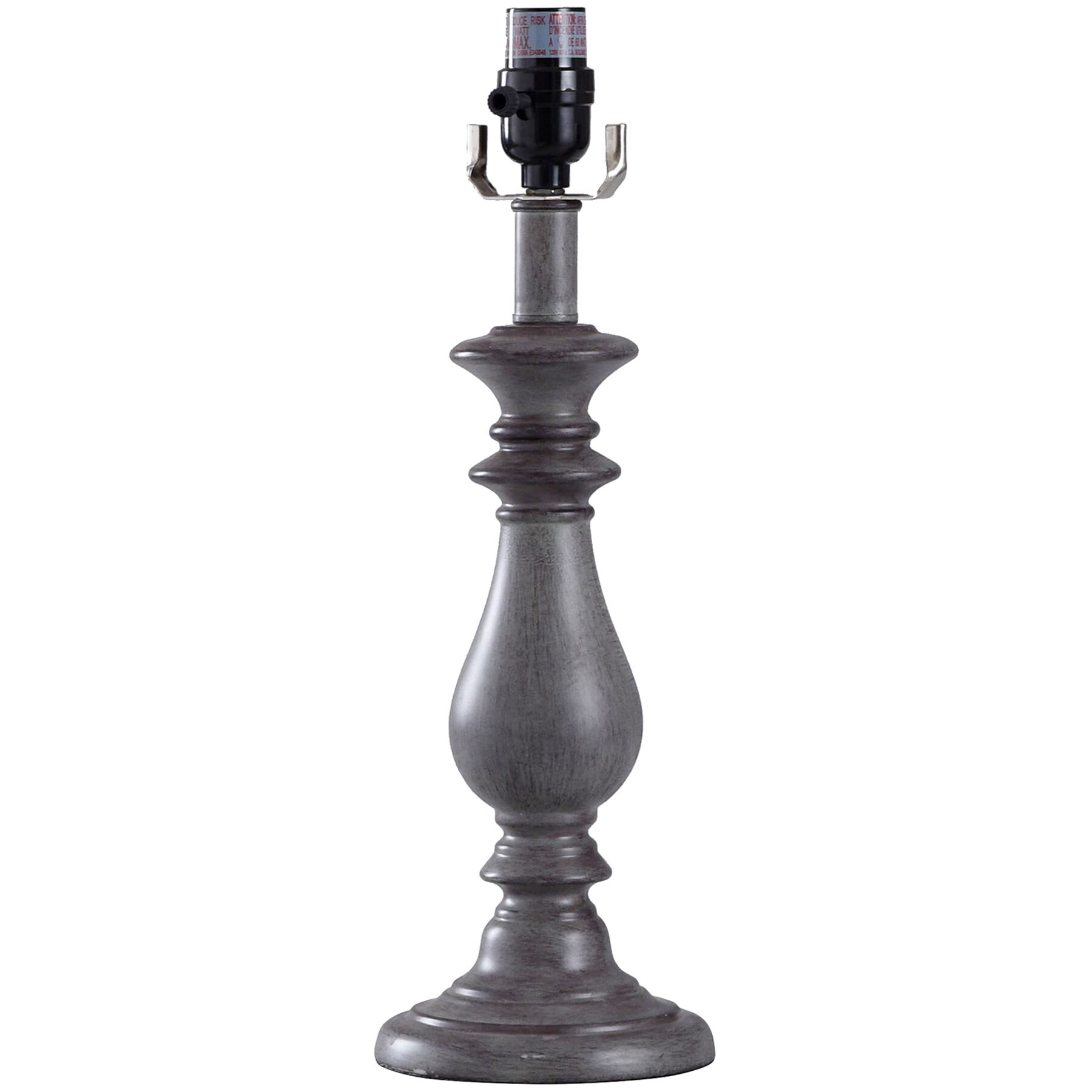 Dark Grey Wash Small Lamp Base, 16"