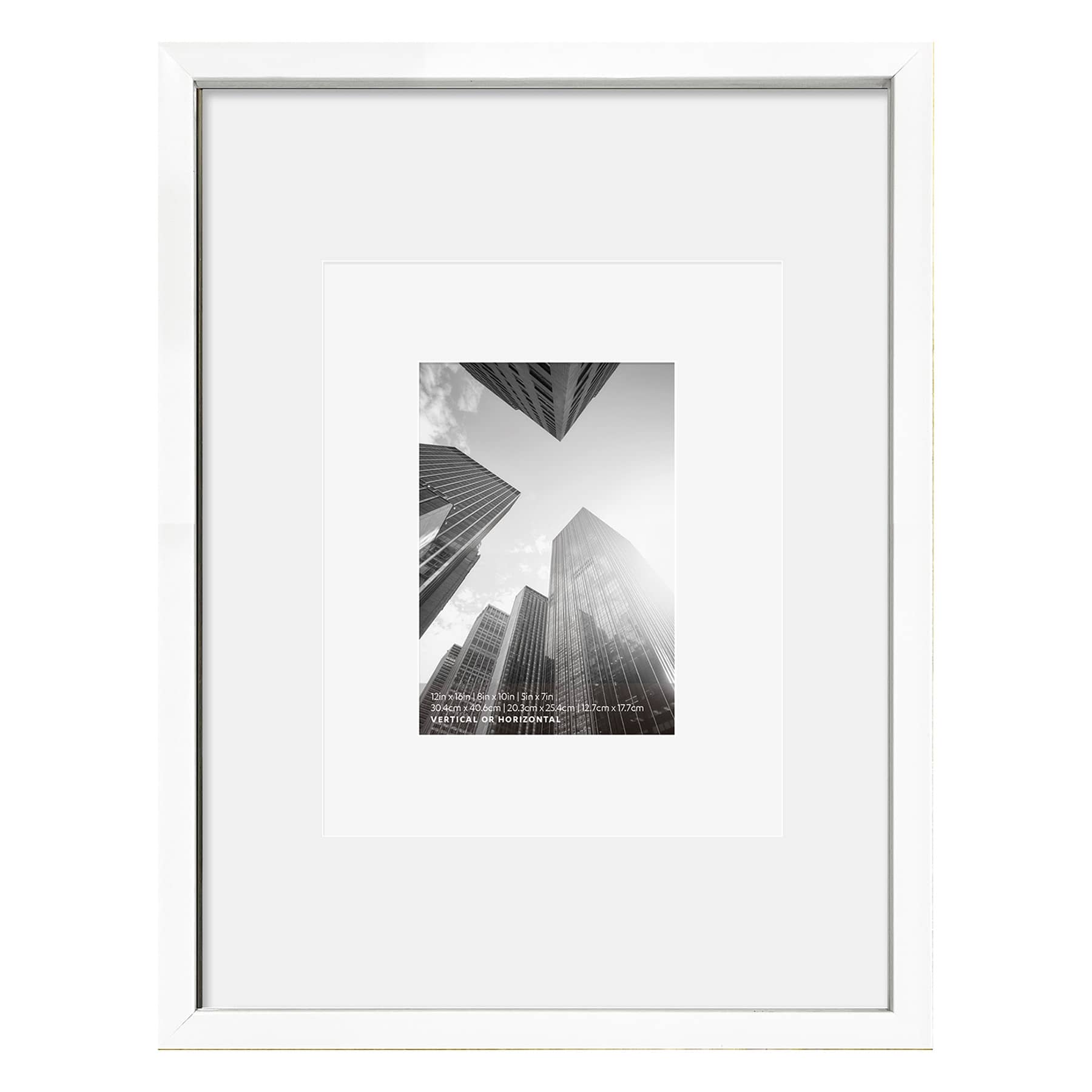 12x16 White Matted to 8x10 & 5x7 Wall Frame