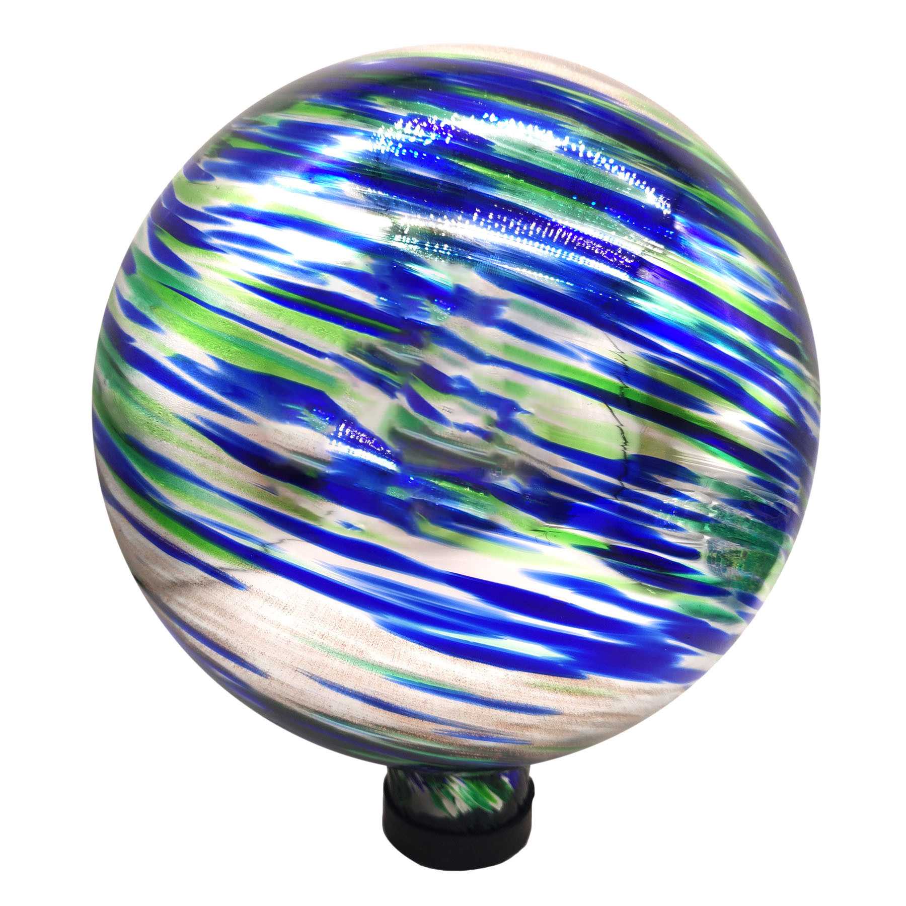 Mirrored Blue & Green Garden Gazing Ball, 10"
