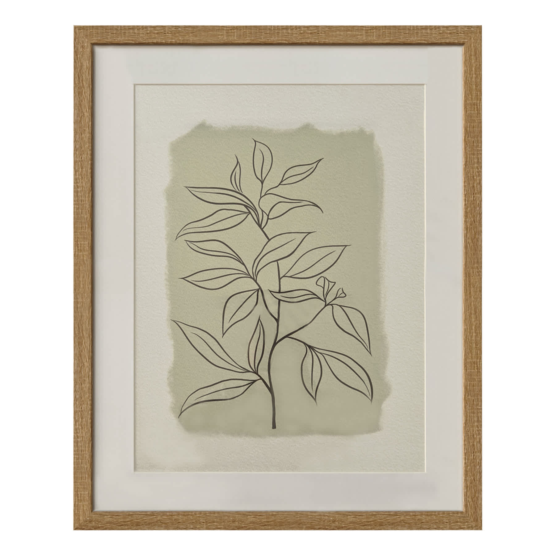 Glass Framed Leaves Print, 16x20