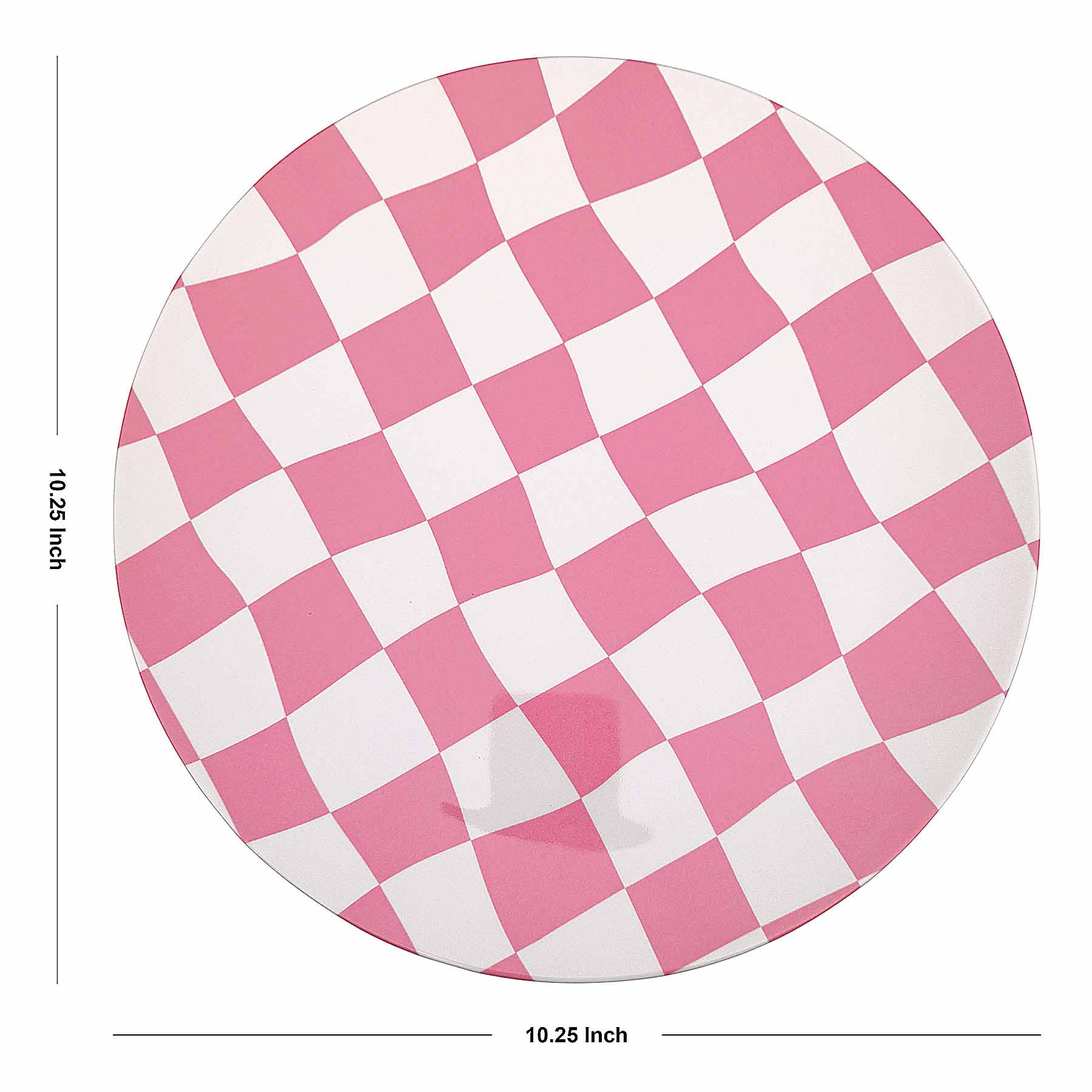 Oh Joy! Pink Checkered Dinner Plate, 10"