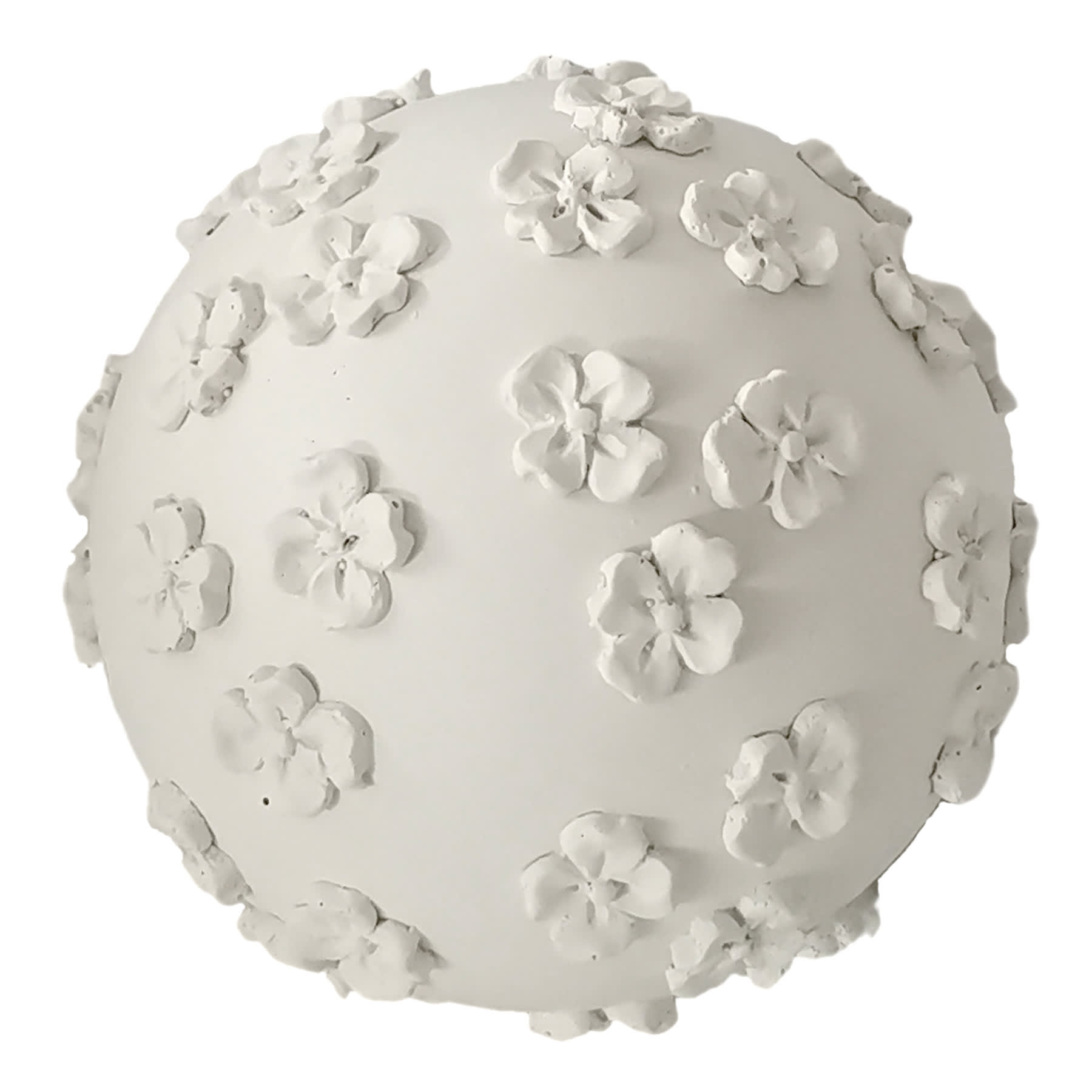 Providence White Textured Flower Orb, 4"