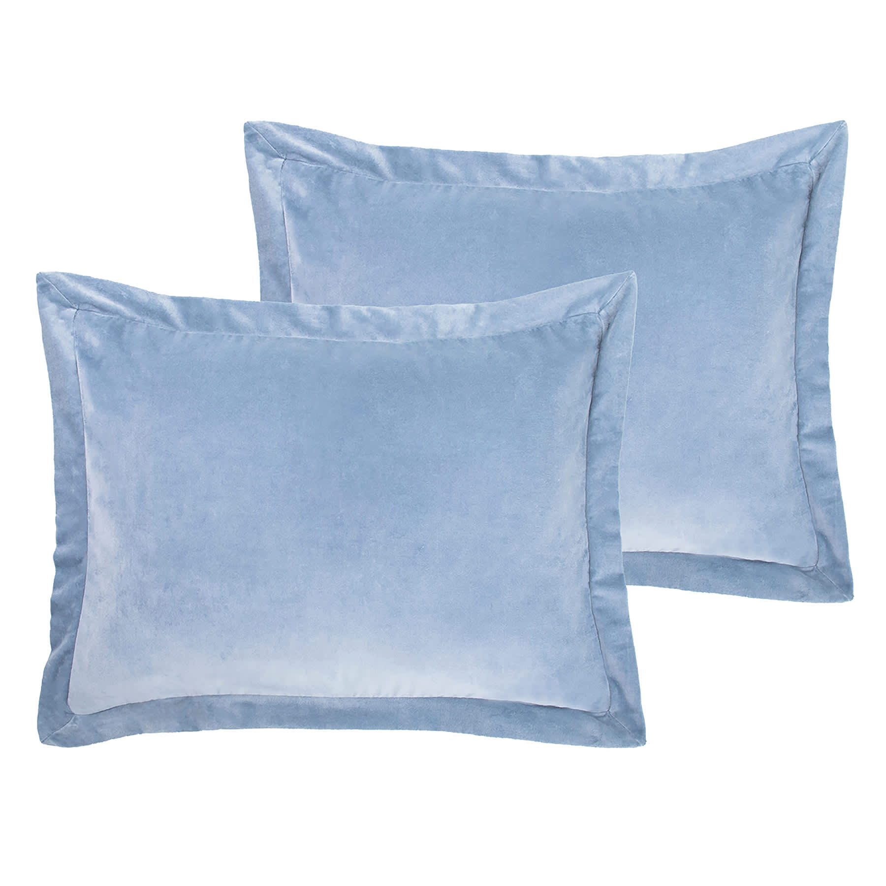 Providence 3-Piece Light Blue Cotton Velvet Comforter Set, Full/Queen