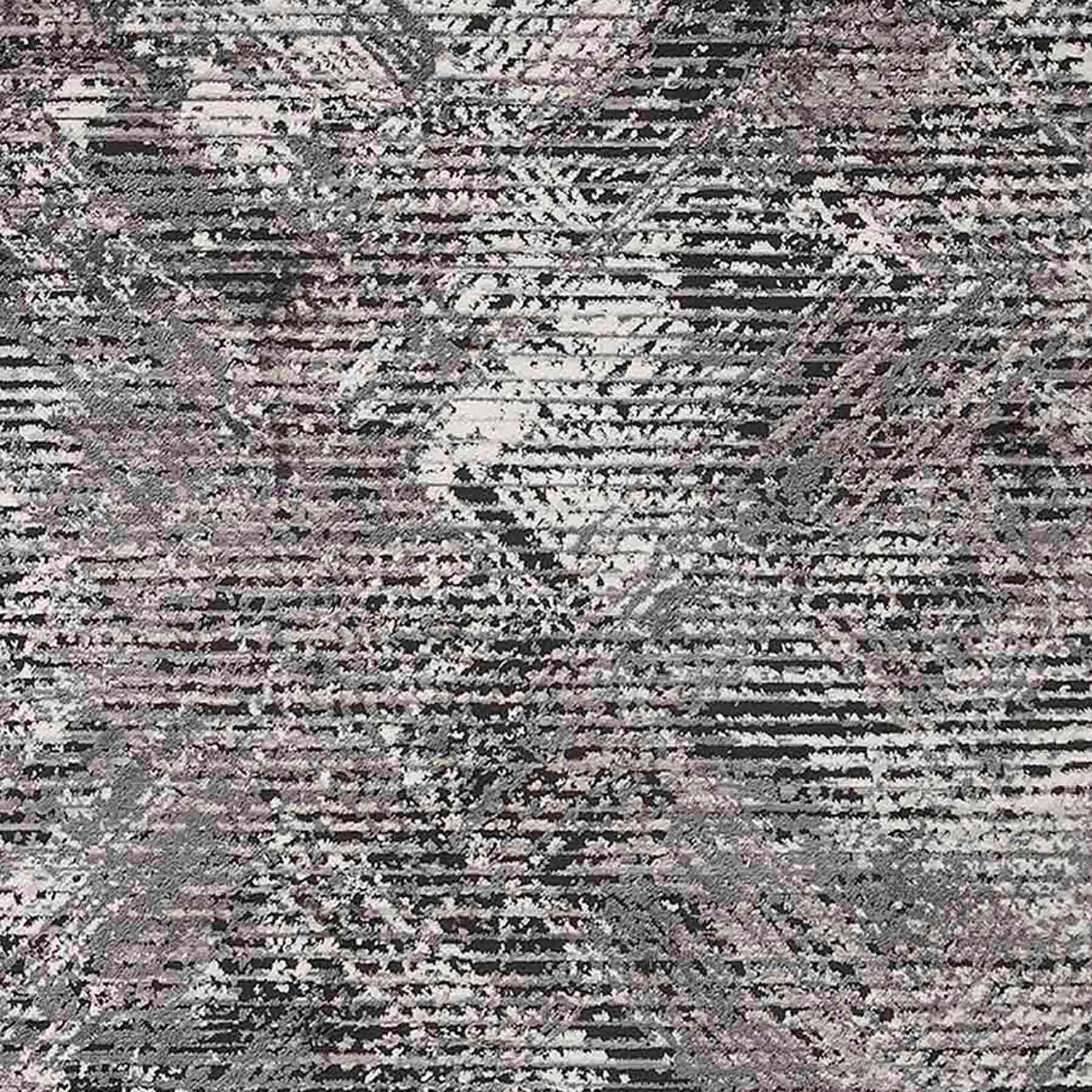 (D554) Estie Charcoal & Black Accent Rug, 3x5