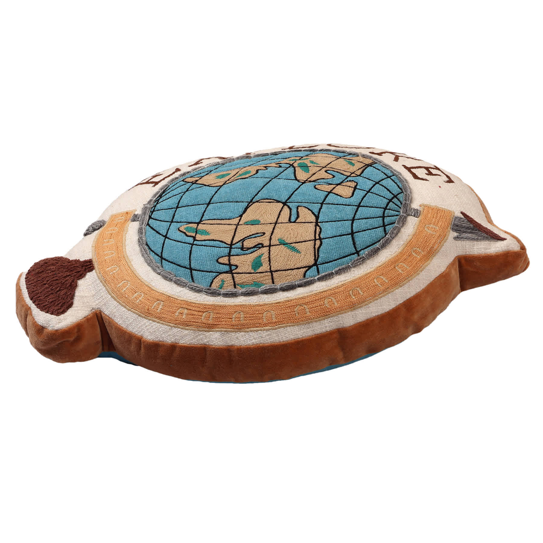 Globe Shaped Throw Pillow, 18x15