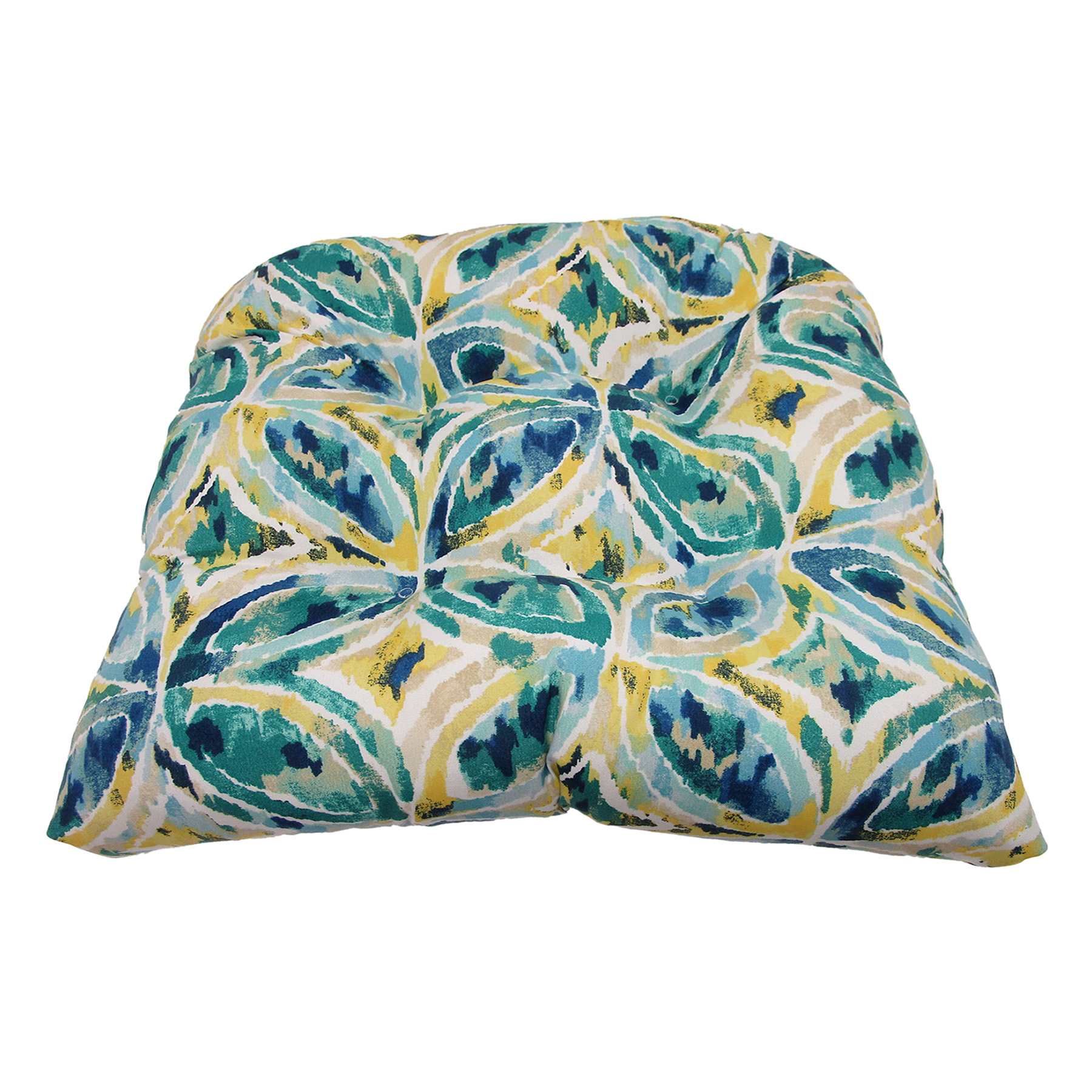 Watercolor Atlantis Outdoor Wicker Seat Cushion
