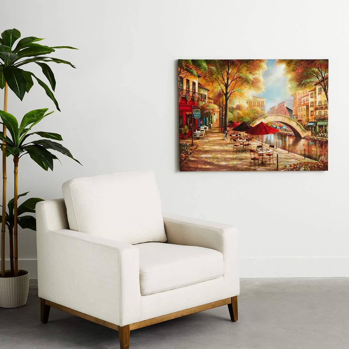 Riverwalk Charm Textured Canvas Wall Art, 30x40