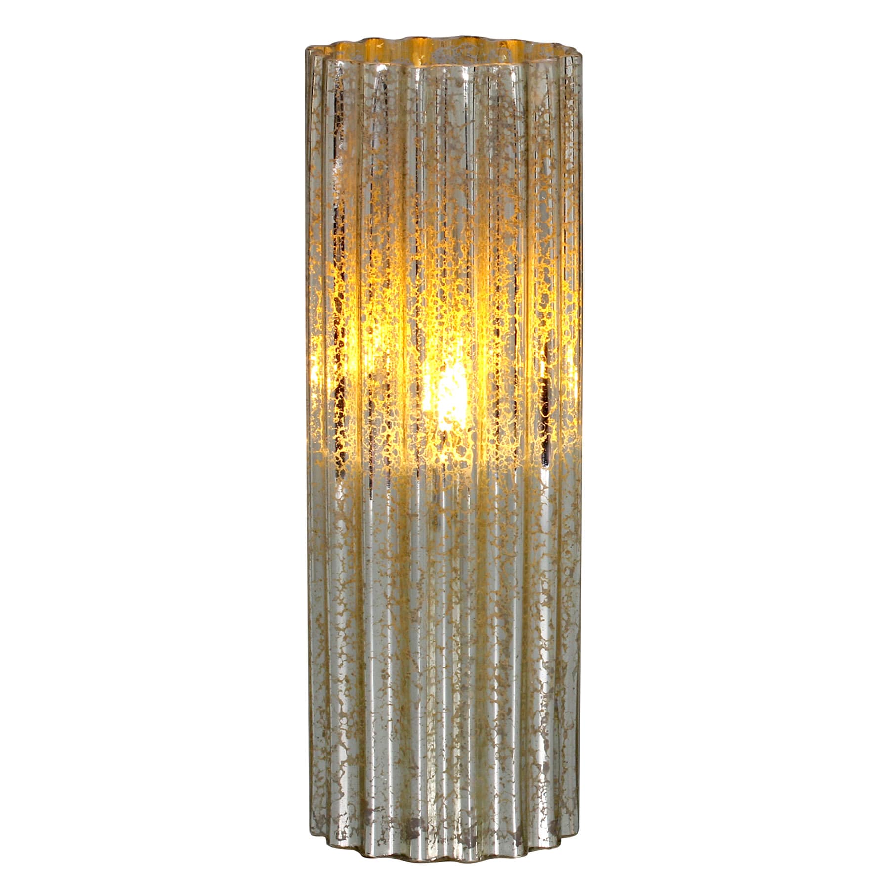 Providence Gold Scallop LED Candle, 10"