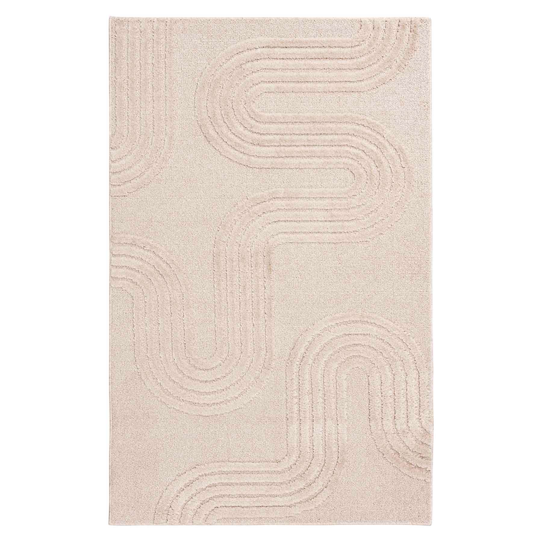 White Tufted Accent Rug, 4x6