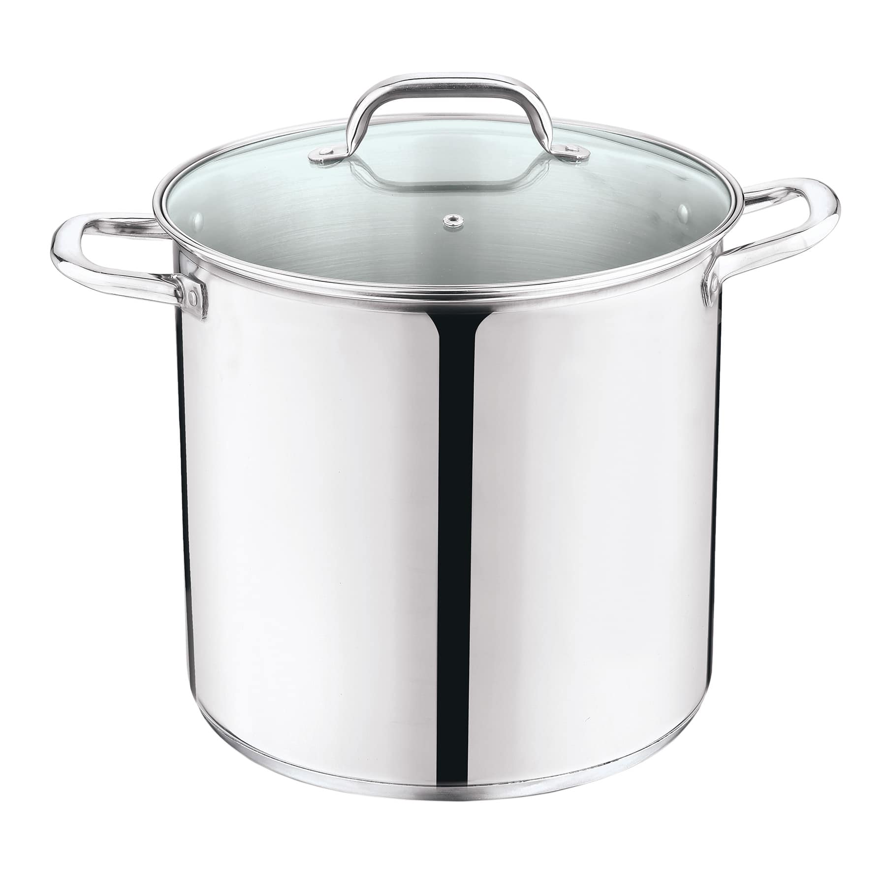 Stainless Steel Stockpot with Glass Lid, 16qt