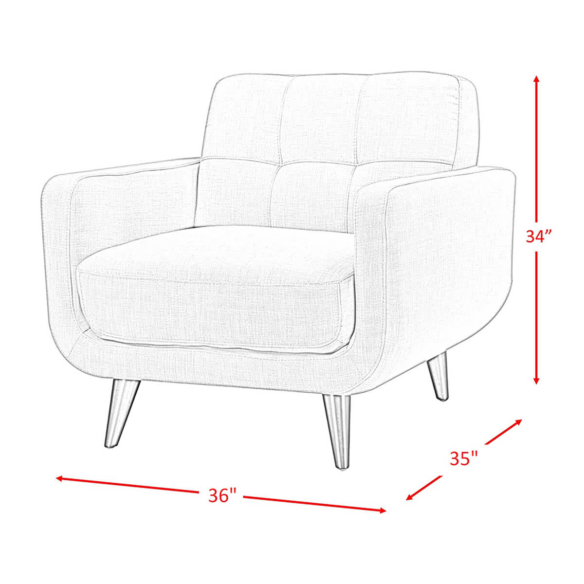 Crosby St. Hadley Tufted Back Accent Chair, Taupe