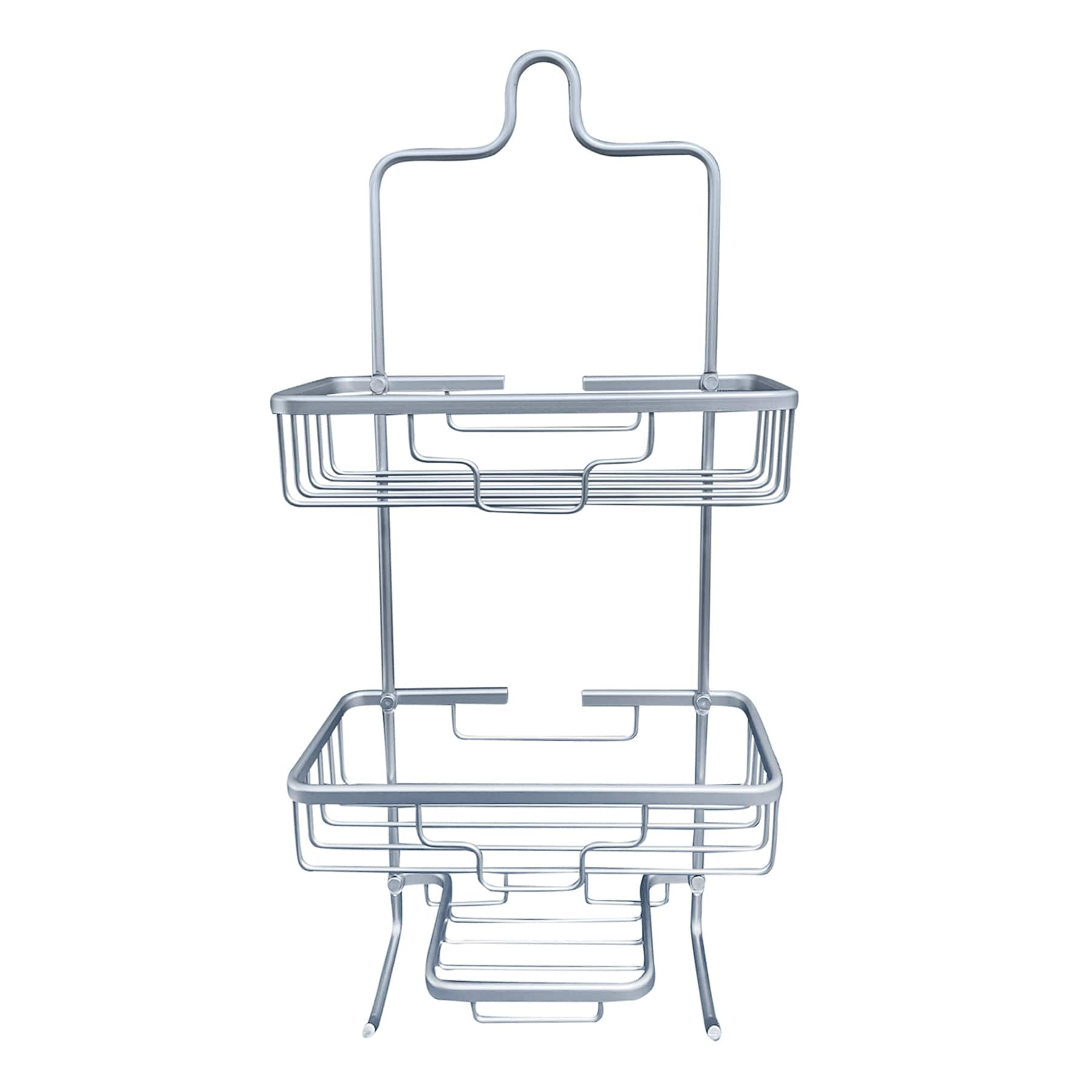Grey Aluminum Shower Caddy, 23"