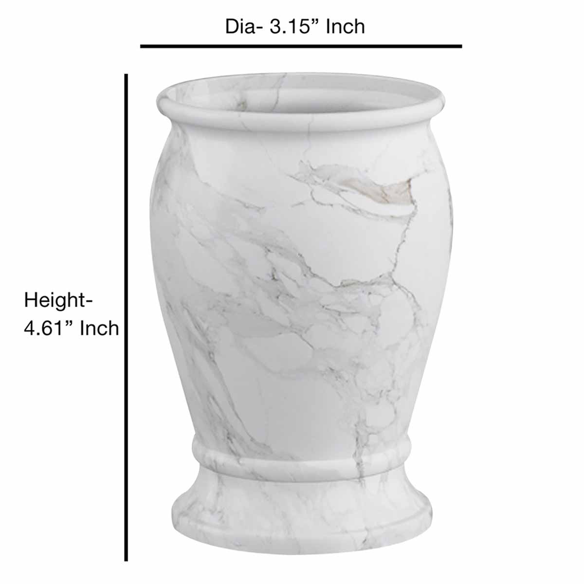 Belle Grey & White Marbled Bath Tumbler, 4.5"