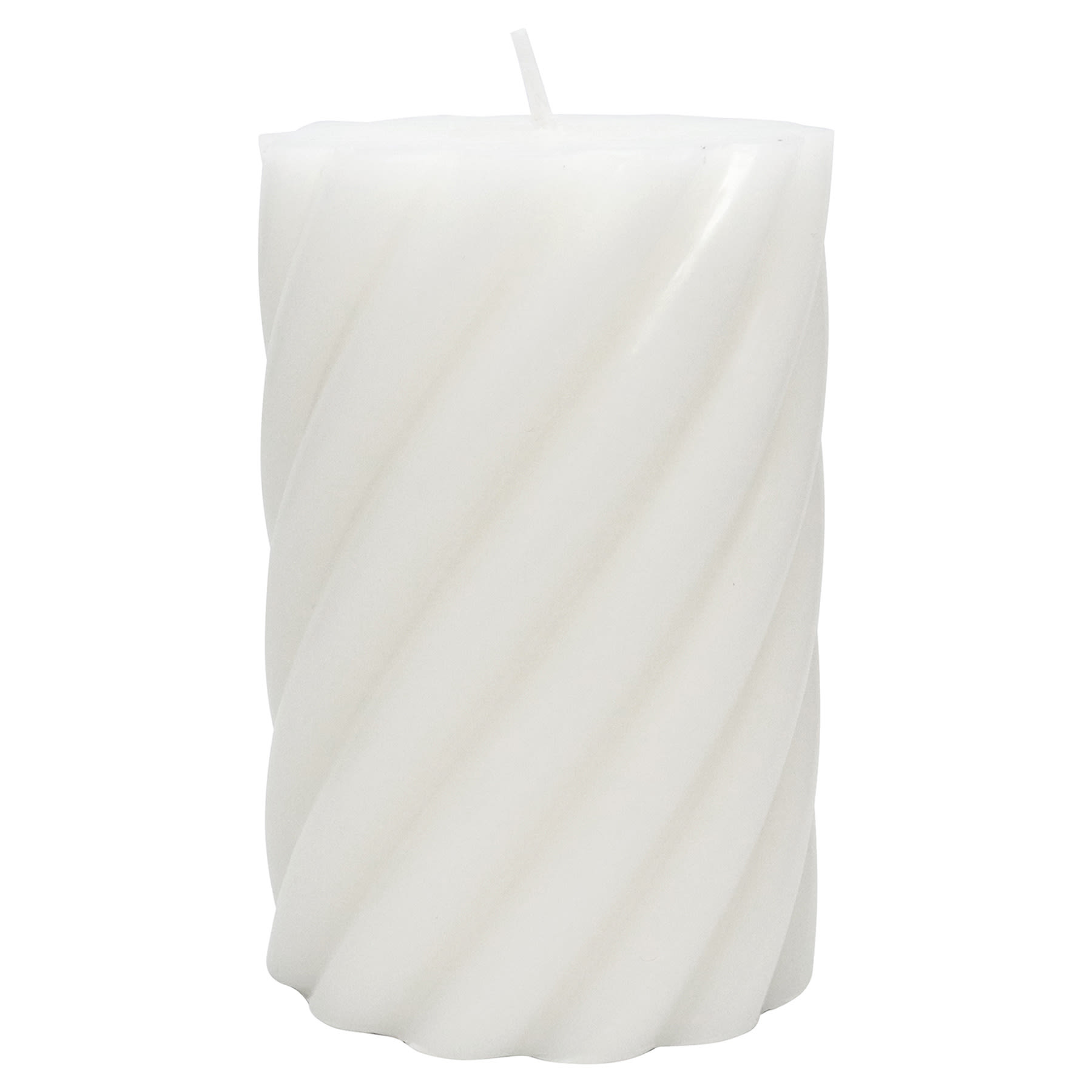 Willow Crossley White Unscented Twisted Pillar Candle, 3x4