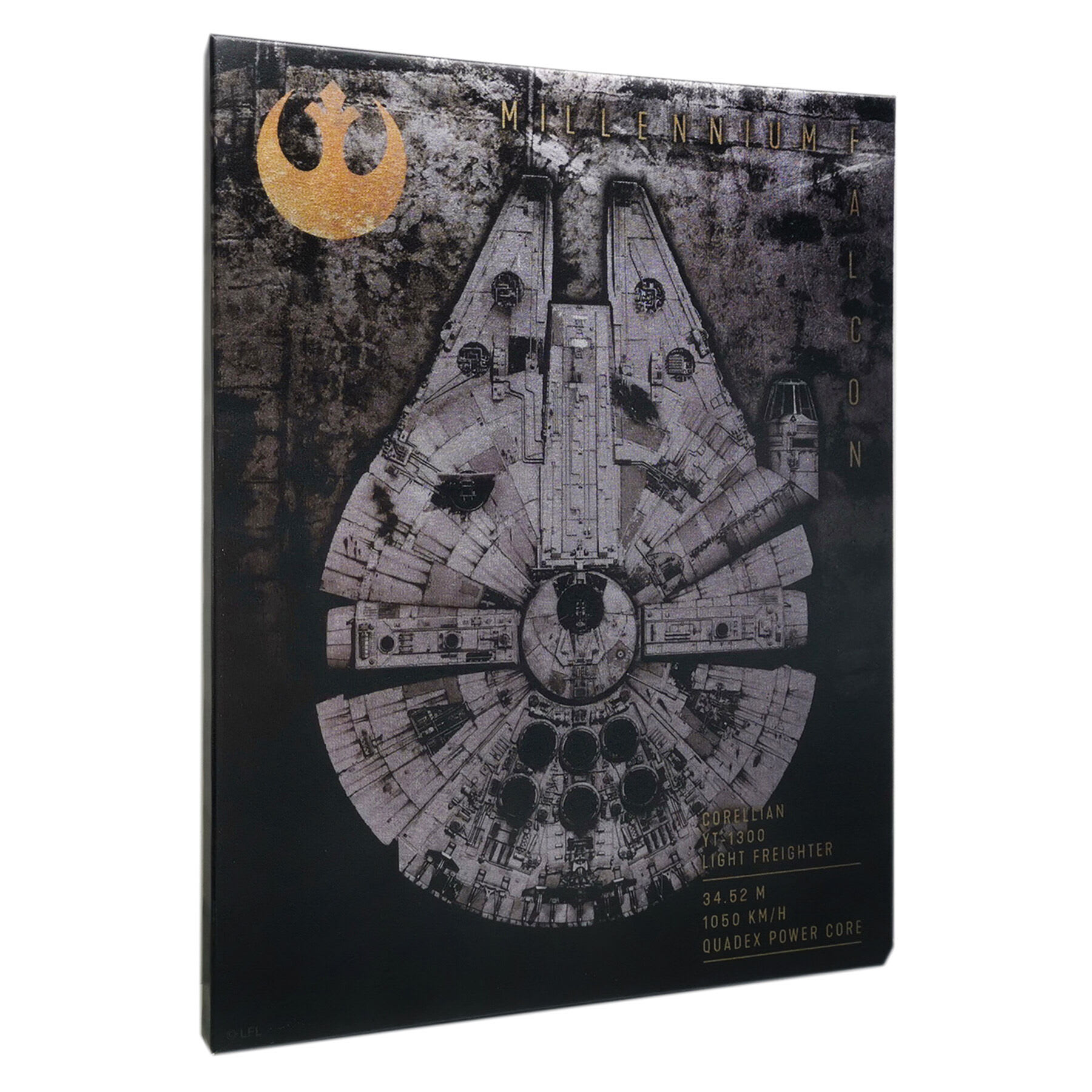 Star Wars Millennium Falcon Metallic Canvas Wall Art, 16x20