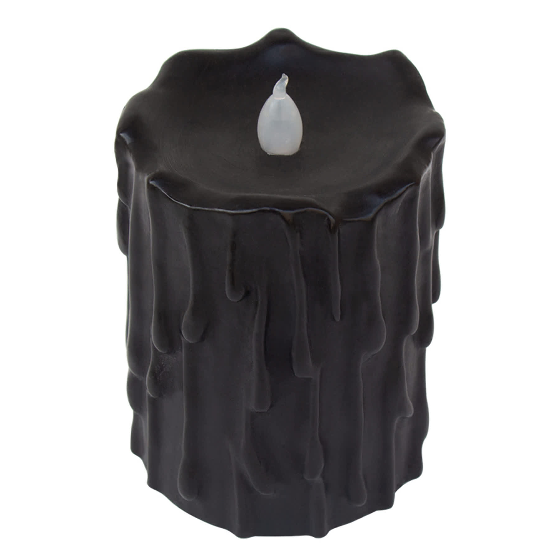 Midnight Shadows Black Drip LED Pillar Candle, 3x4