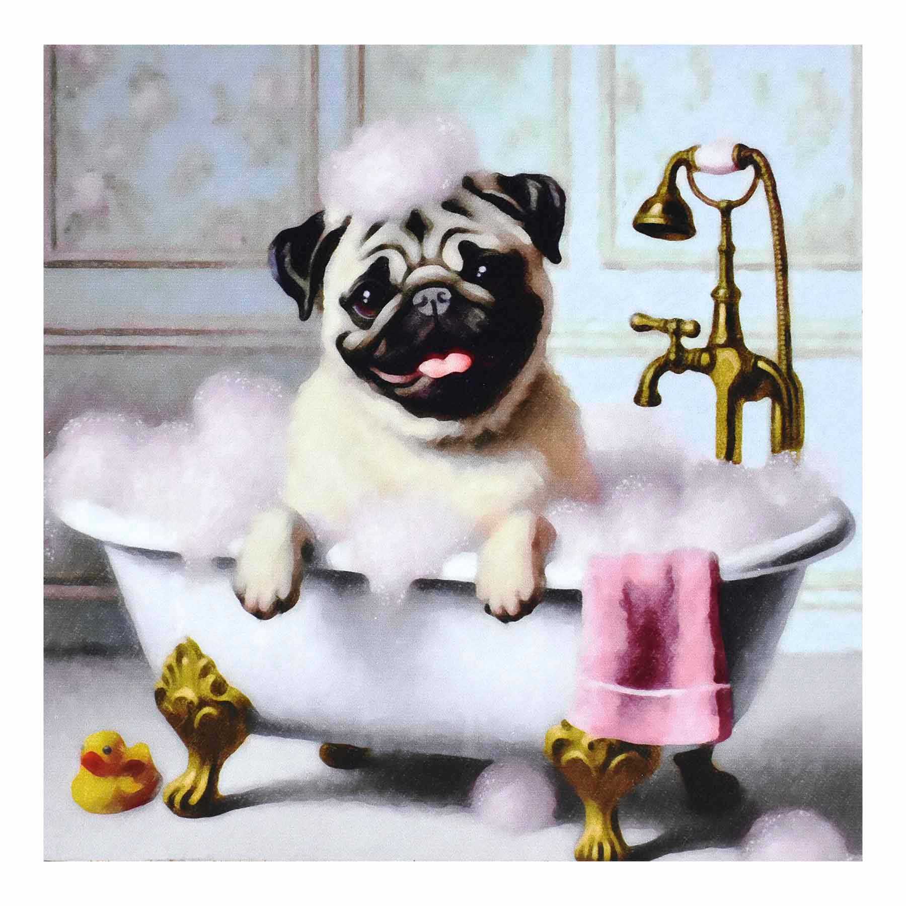 Pug In Tub Table Art, 8x1.5x8