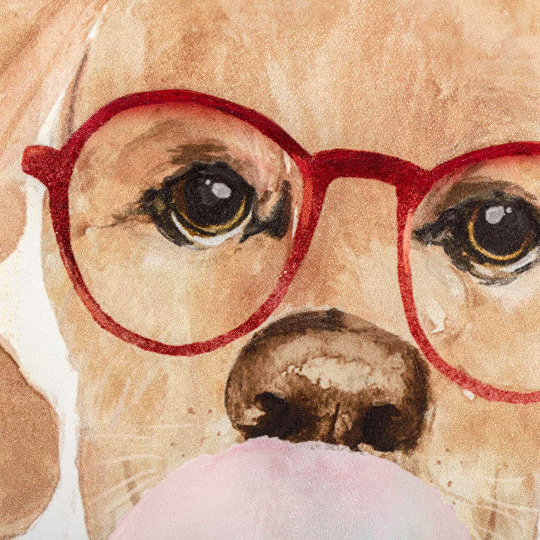 Bubble Gum Pup Canvas Wall Art, 12"