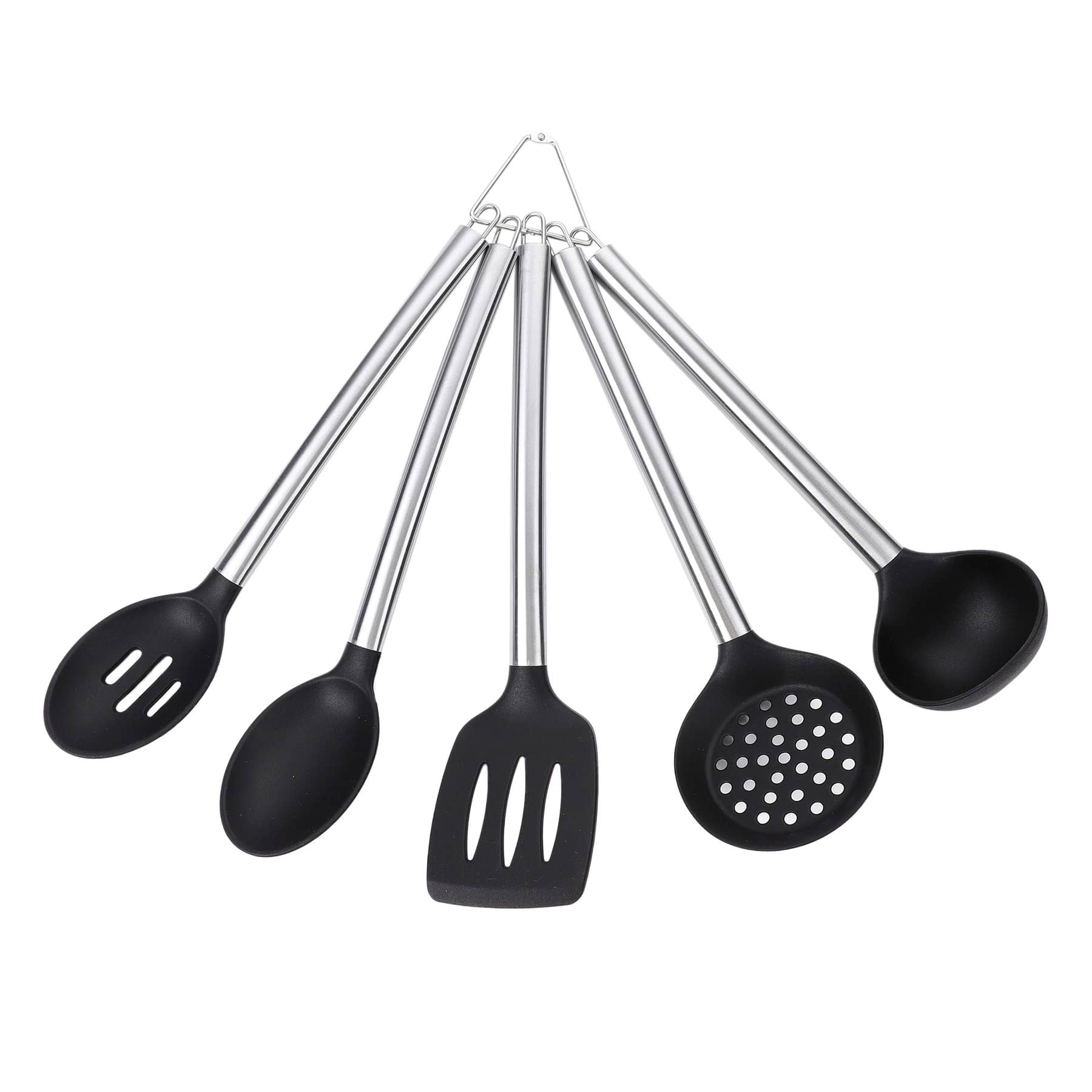 5-Piece Silicone Kitchen Tool Set, Black