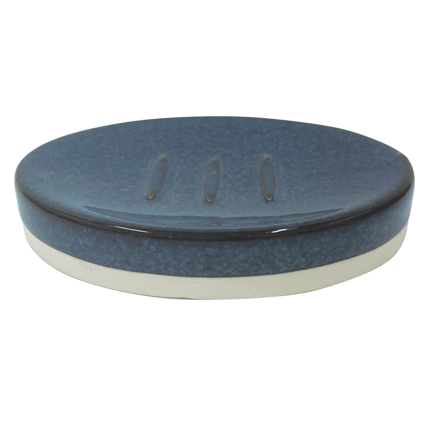 Honeybloom Blue Glazed Soap Dish, 5.5"