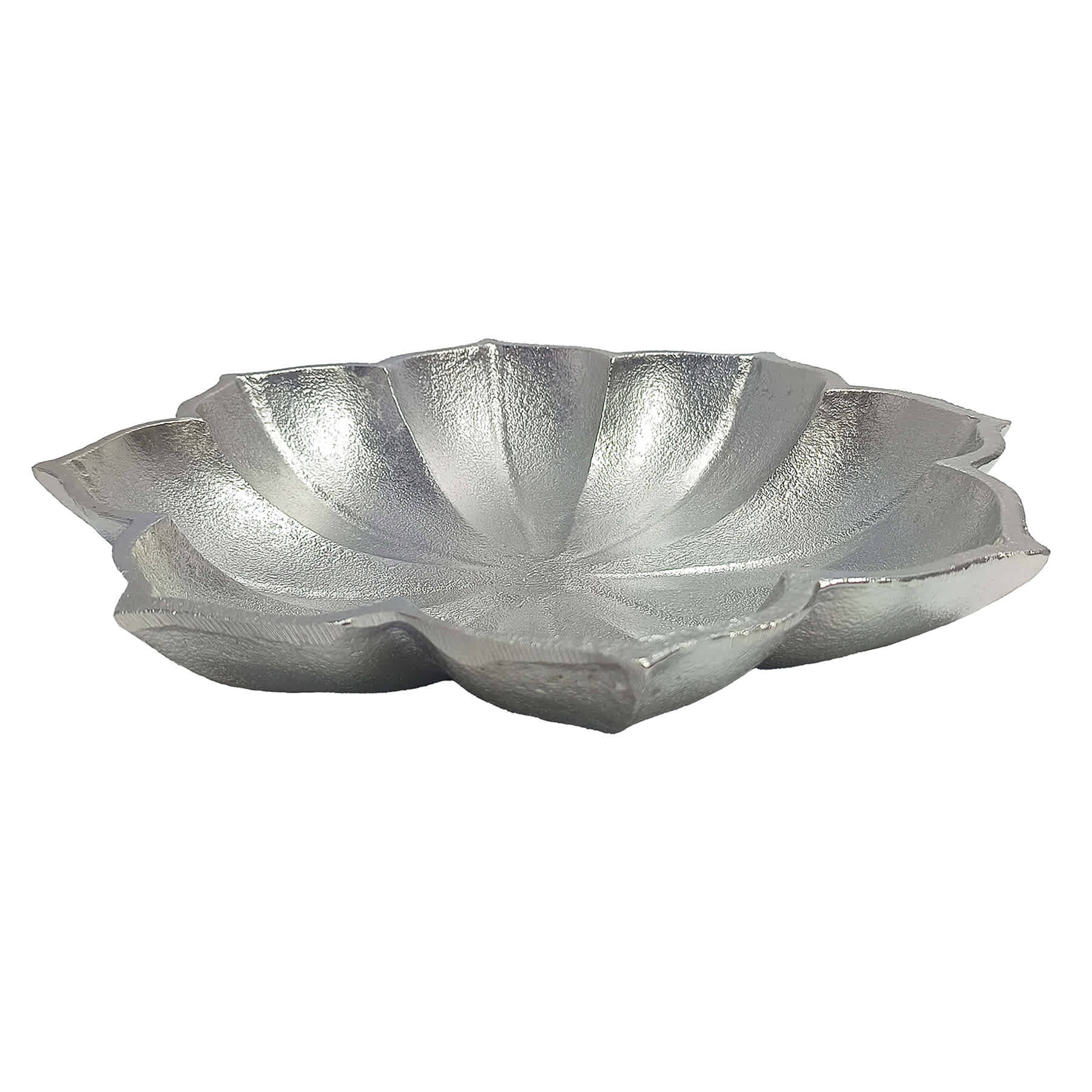Silver Lotus Aluminum Tray, 13"