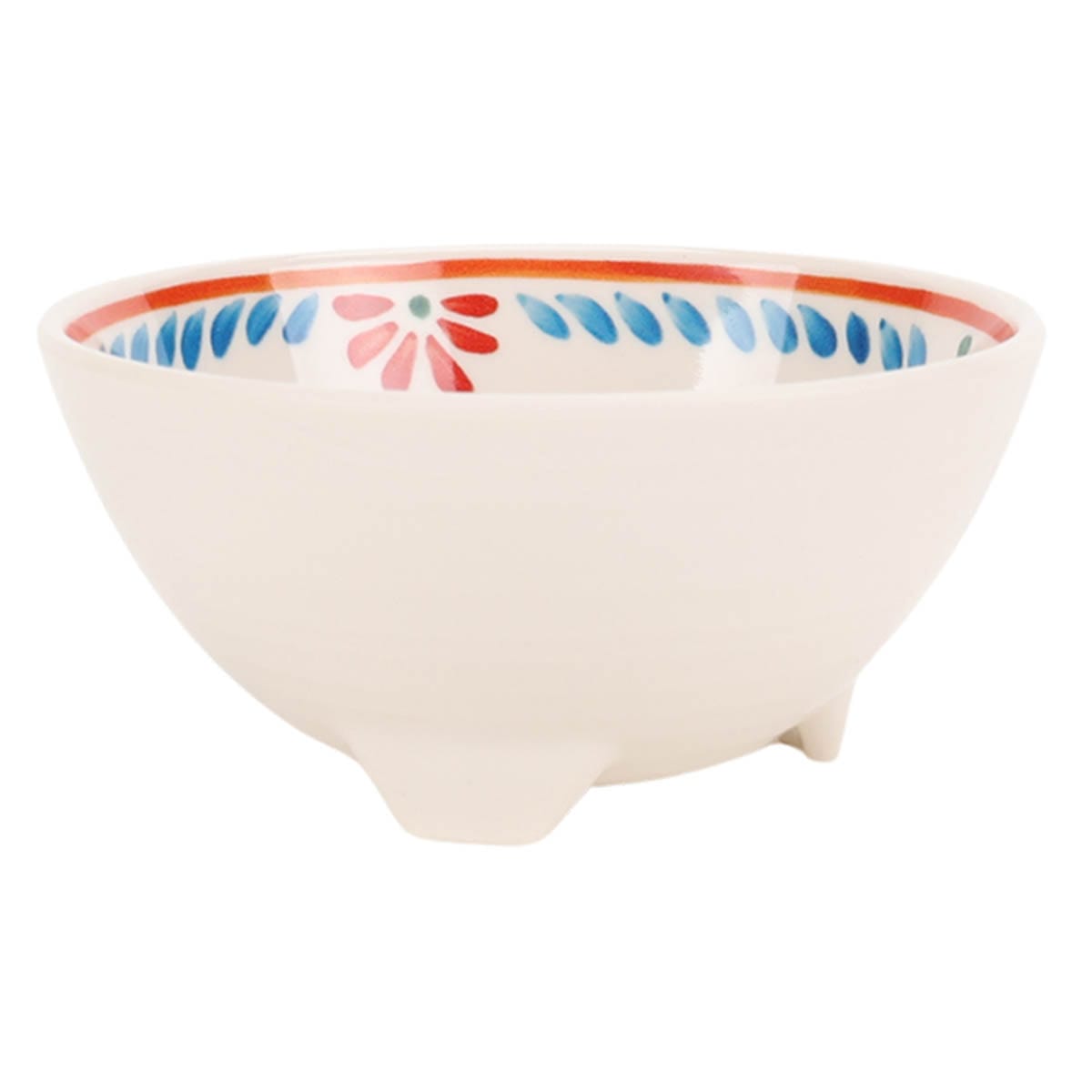 4In White Floral Small Melamine Salsa Bowl