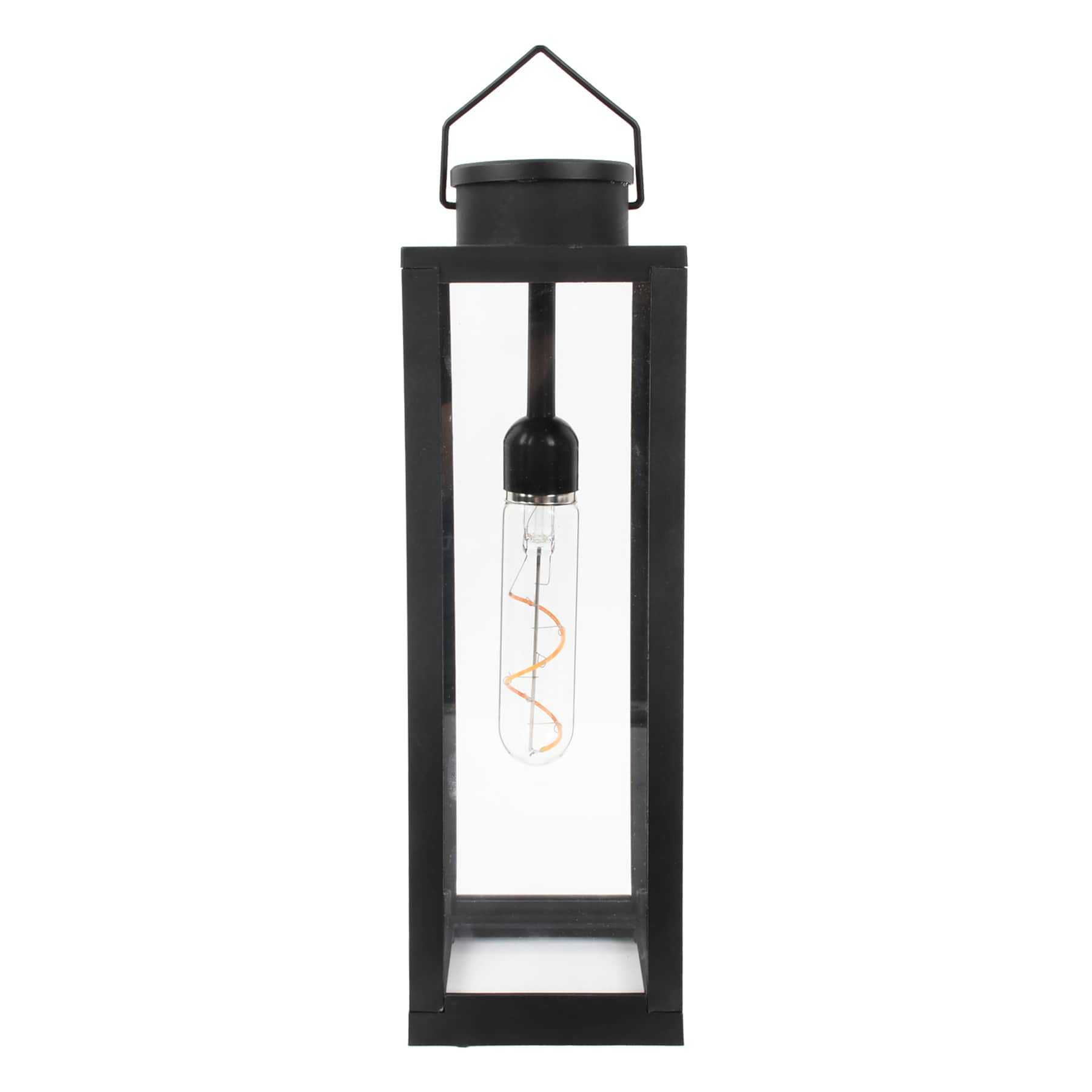 Crosby St. Black Outdoor Solar Lantern, 12"