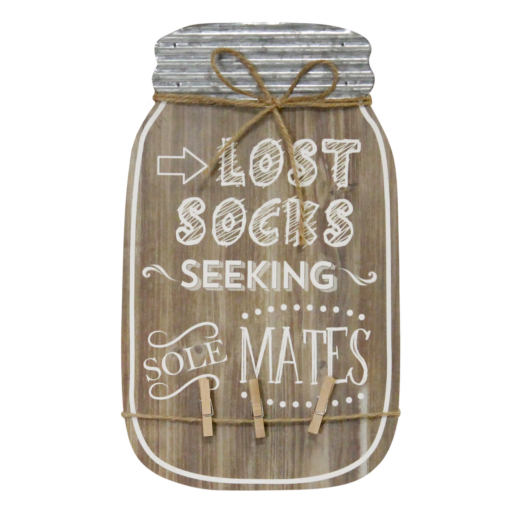 Lost Sock Clothes Pin Wall Art, 9x14
