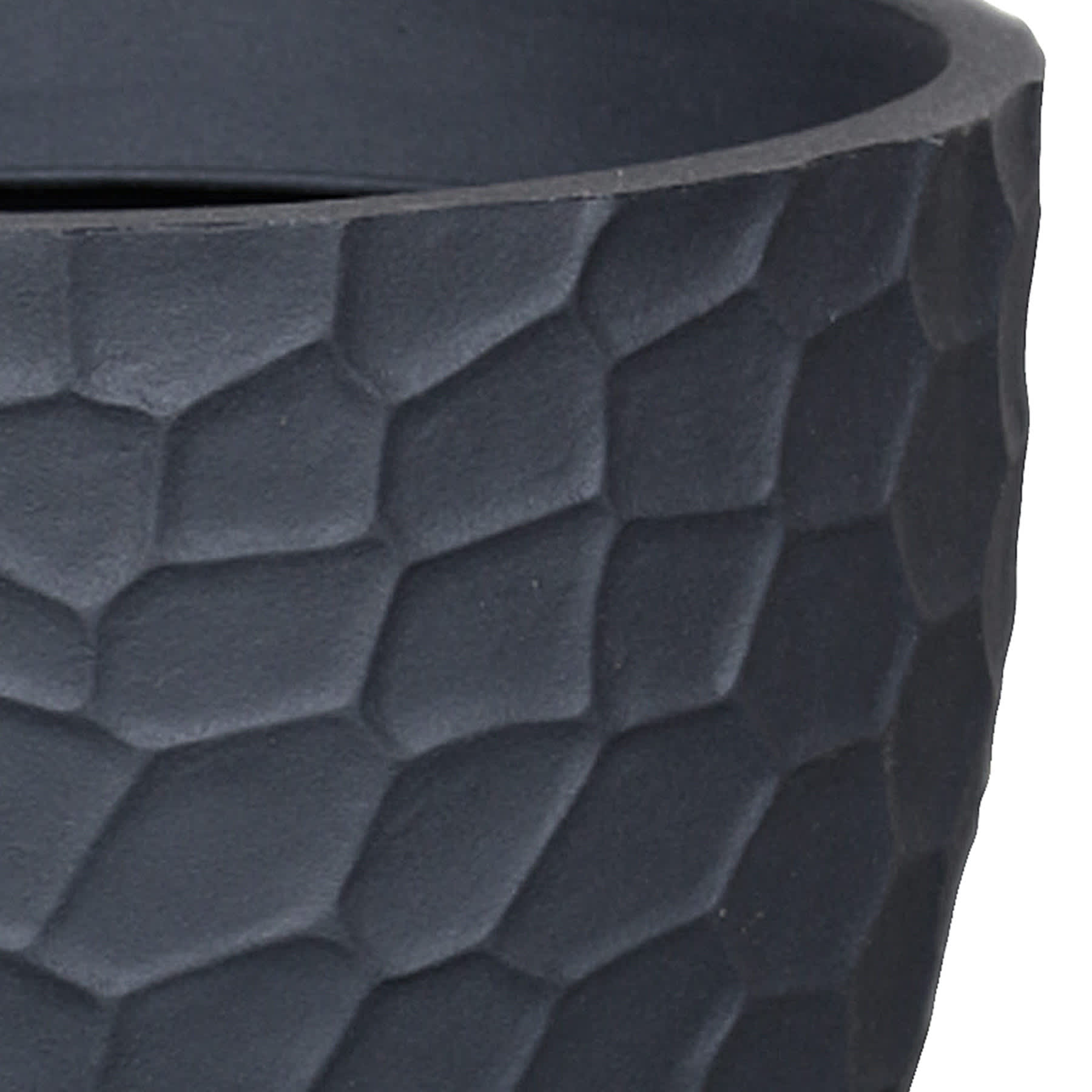 Japi Black Prisma Round Outdoor Planter, Small
