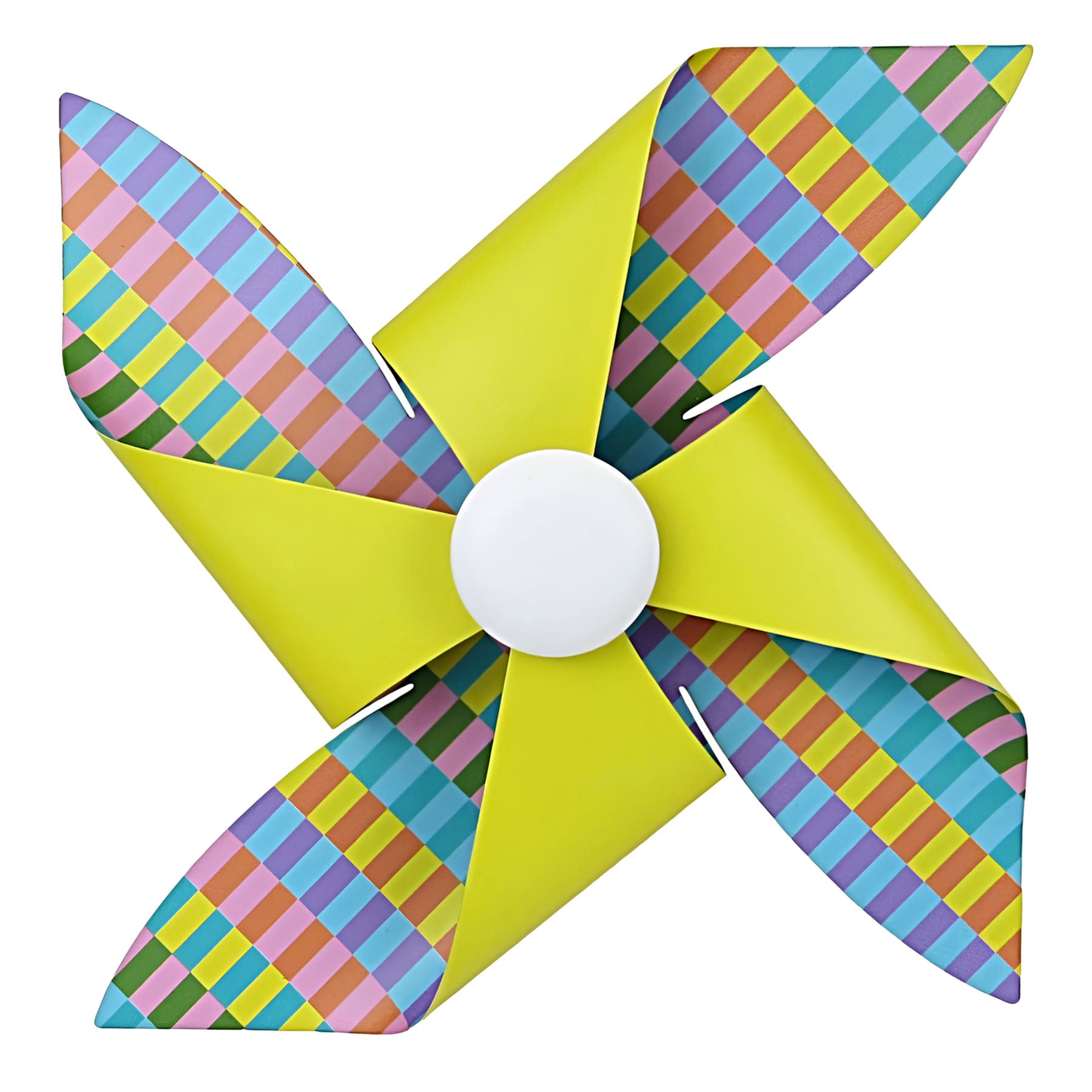 Oh Joy! Yellow Metal Spinning Pinwheel Wall Decor, 13"
