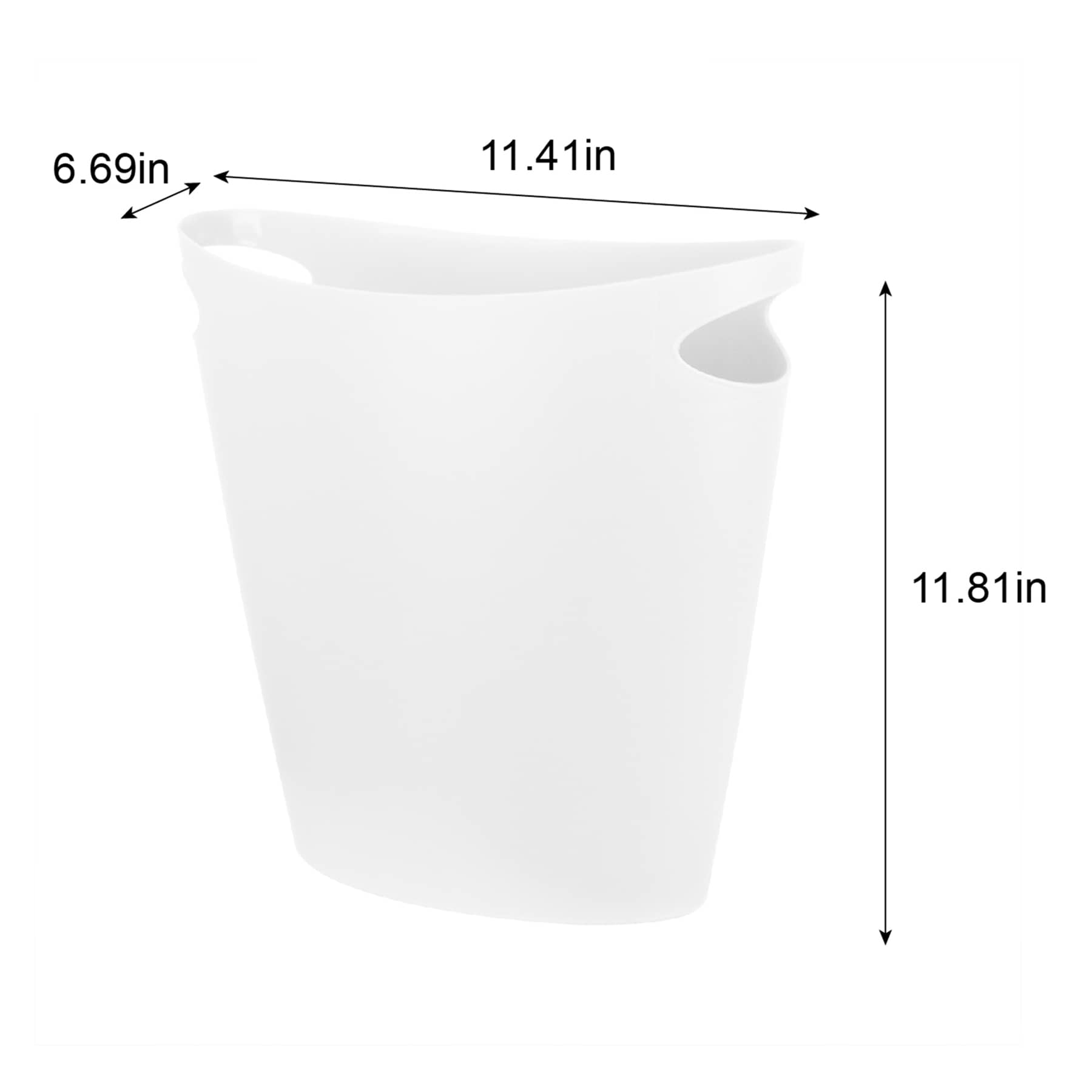 White Oval Trash Bin, 7.7l