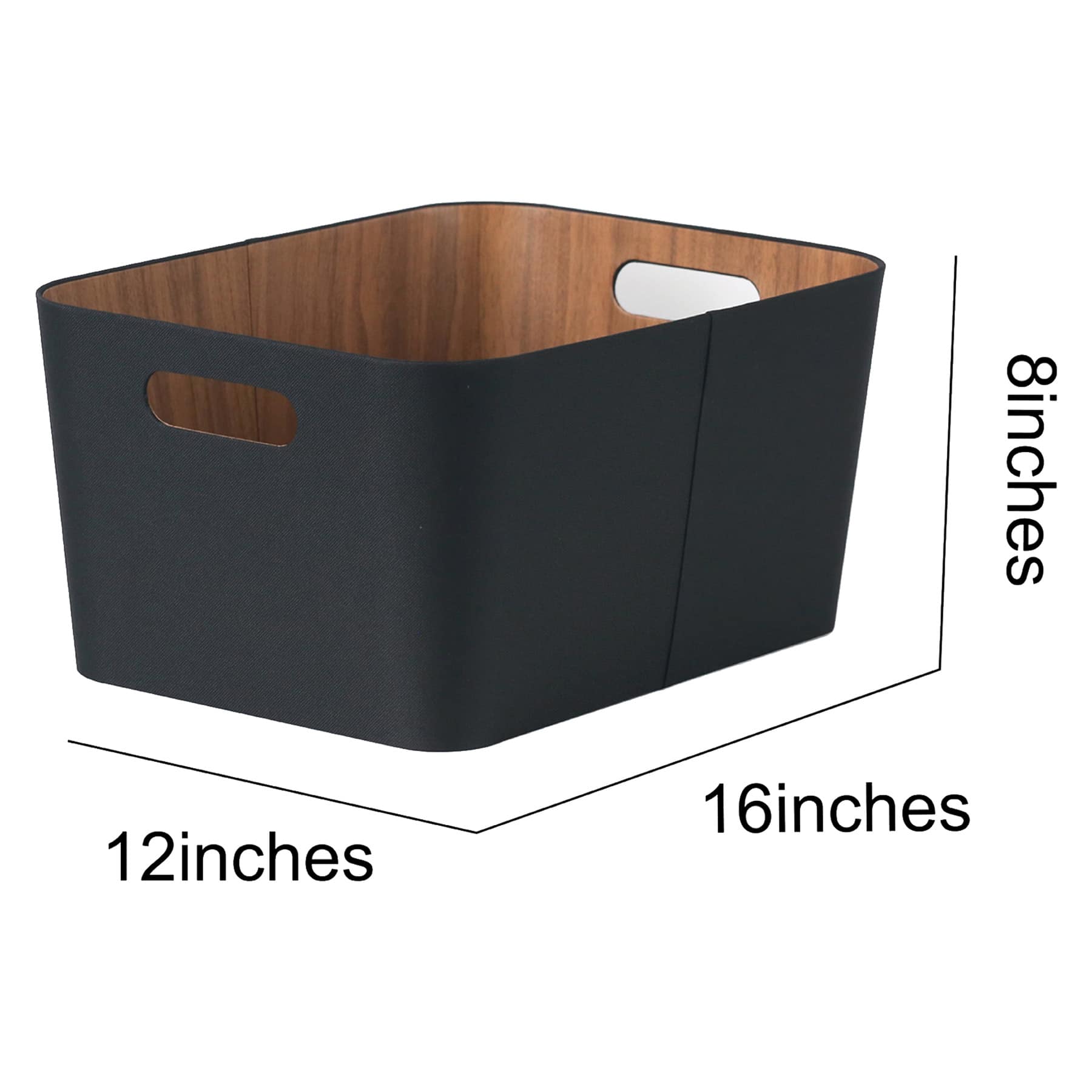 Black Storage Bin Sage & Wood Print Wall Décor, 17l
