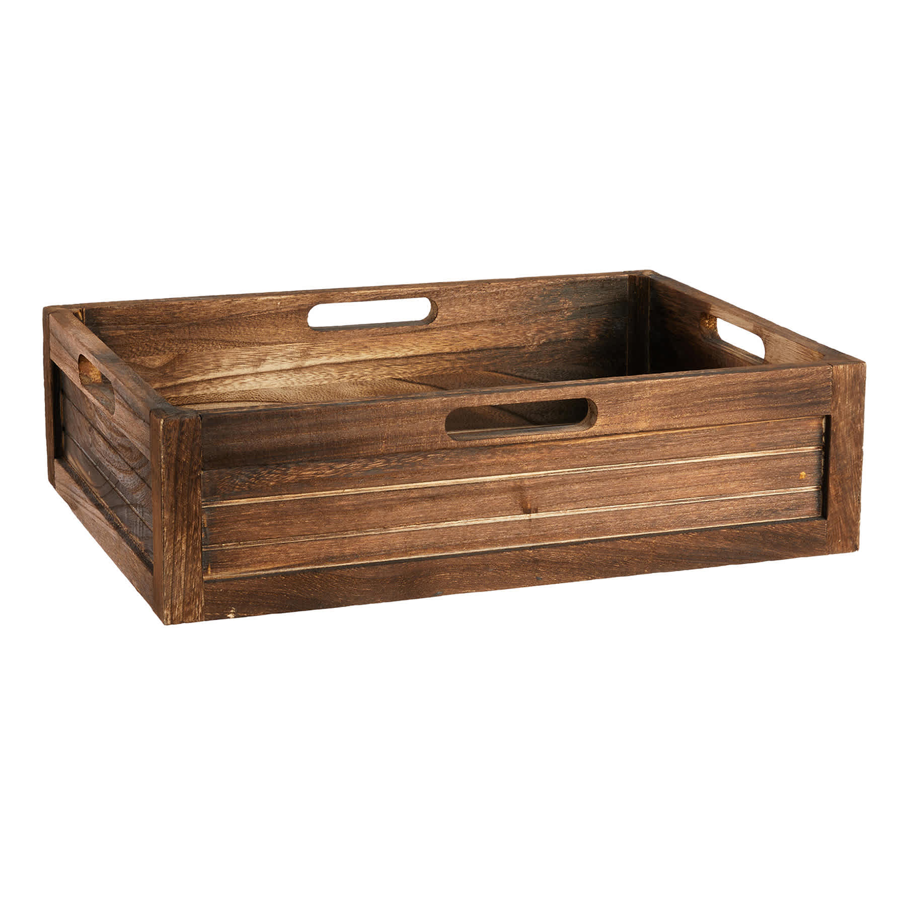 Brown Wooden Storage Crate, Medium