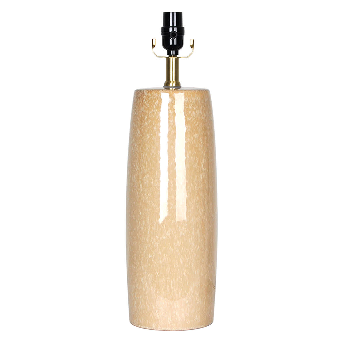 Tan Speckled Ceramic Tapered Column Medium Table Lamp Base, 20.5"