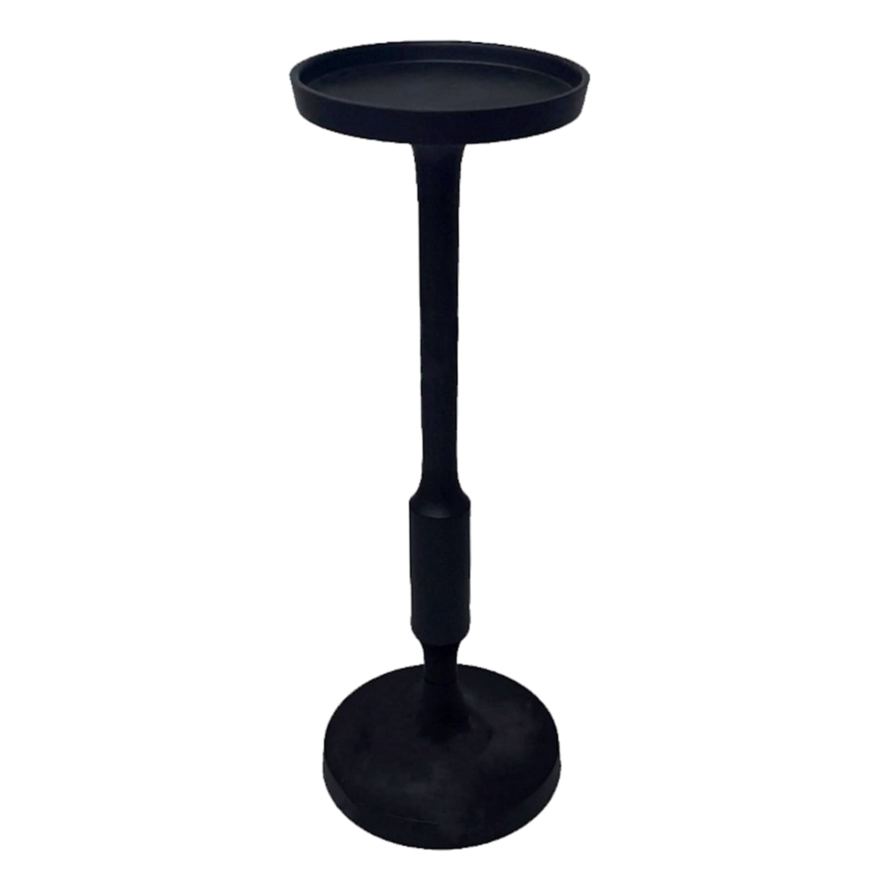 Black Pillar Candle Holder, 8"