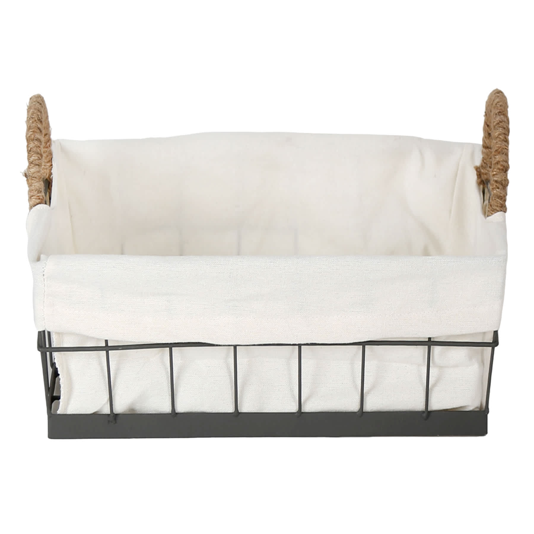 Lined Rectangle Wire Storage Basket, Small