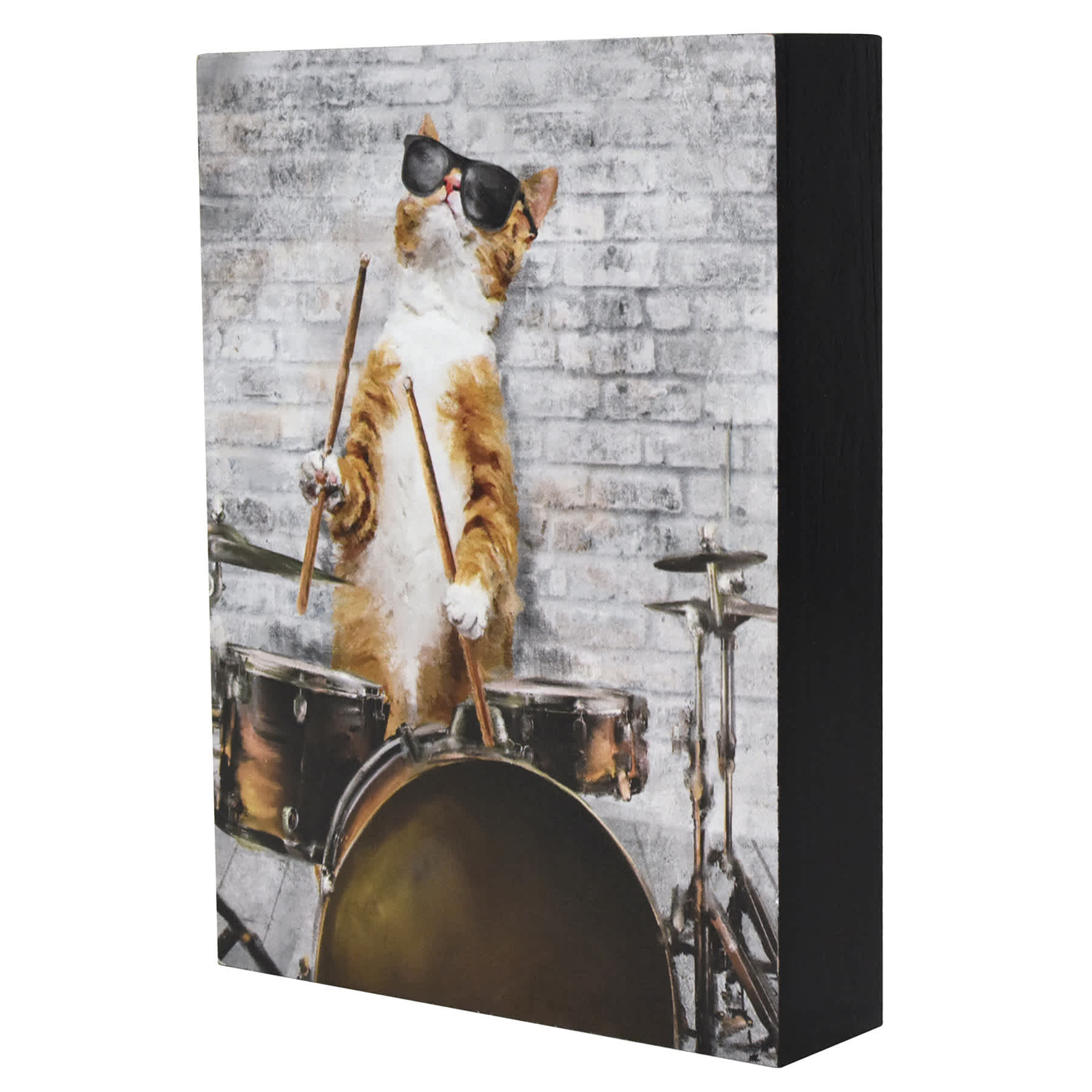 Jazz Drummer Cat Art, 6x8