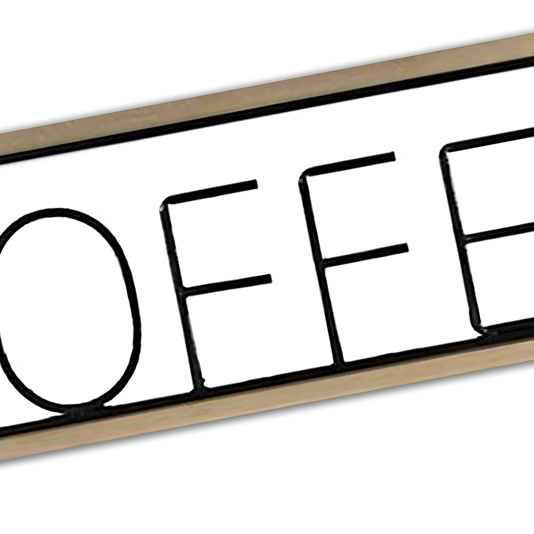 Coffee Metal & Wood Framed Wall Sign, 8x24