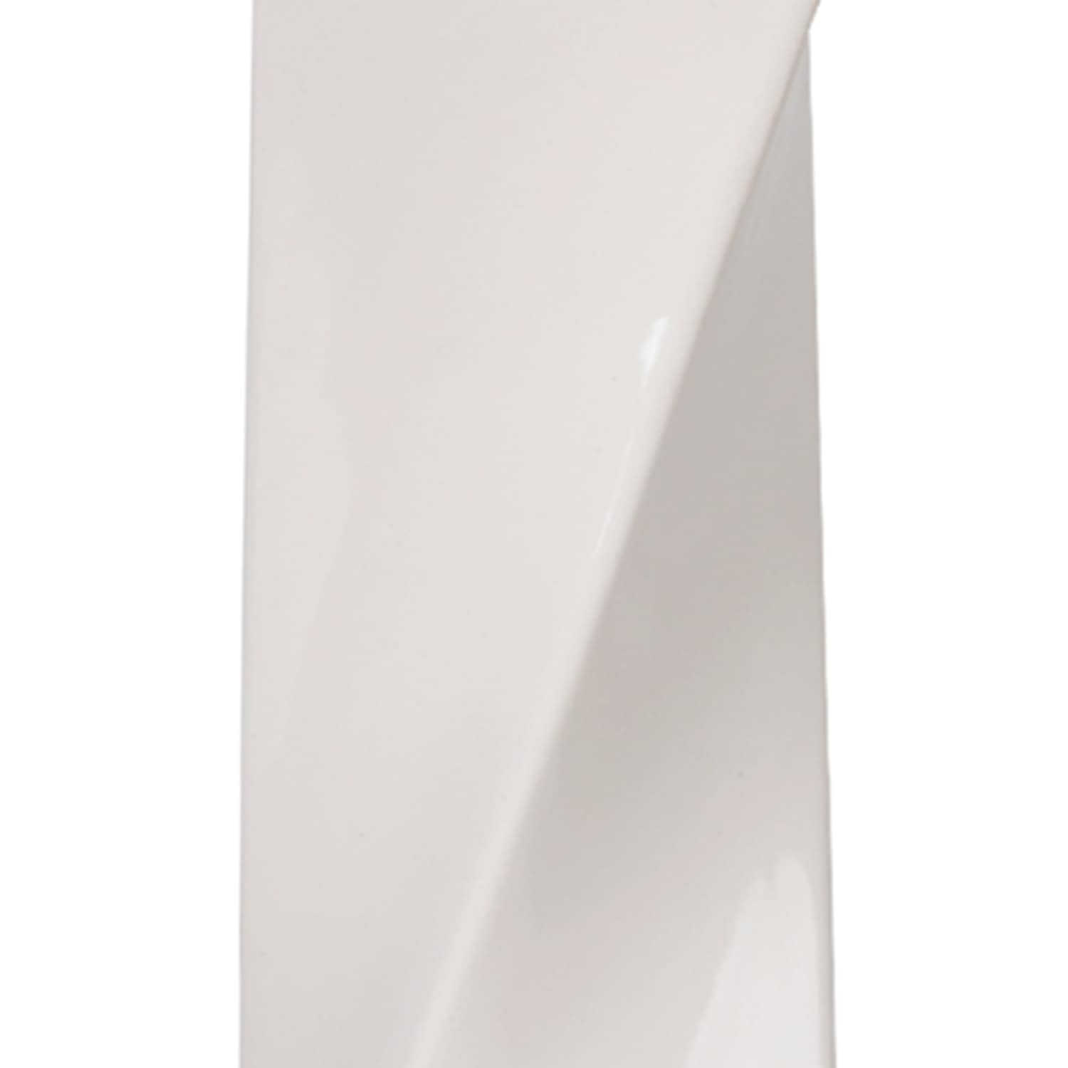 Crosby St. White Ceramic Twist Small Lamp Base, 15"