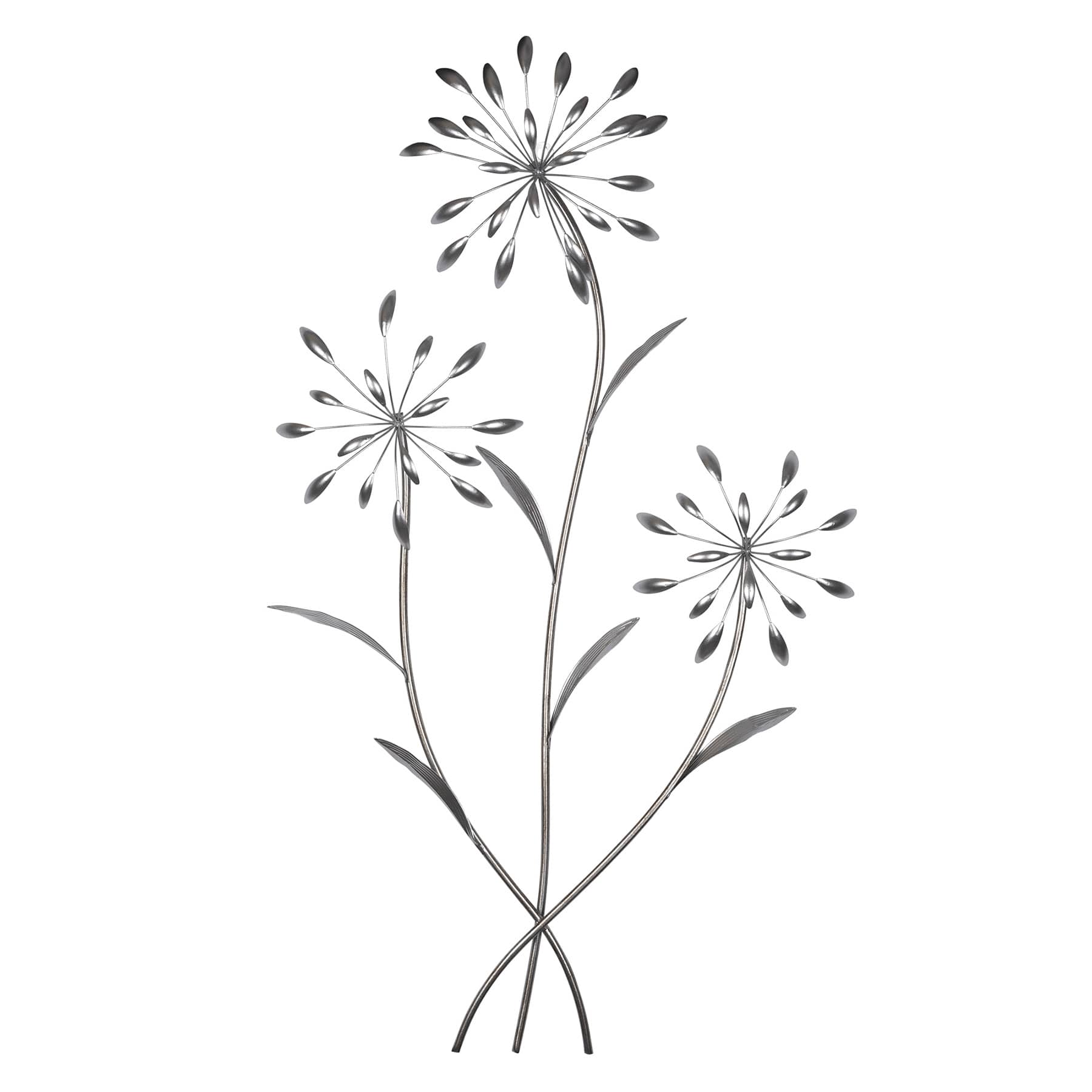 Silver Metal Flower Wall Art, 16x29