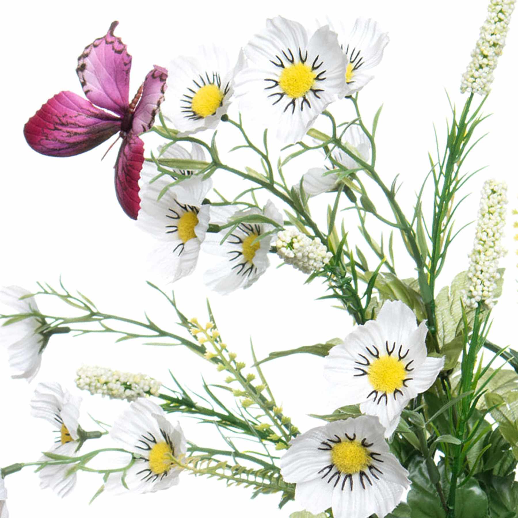 White Cosmos, Heather & Butterfly Bush, 20"
