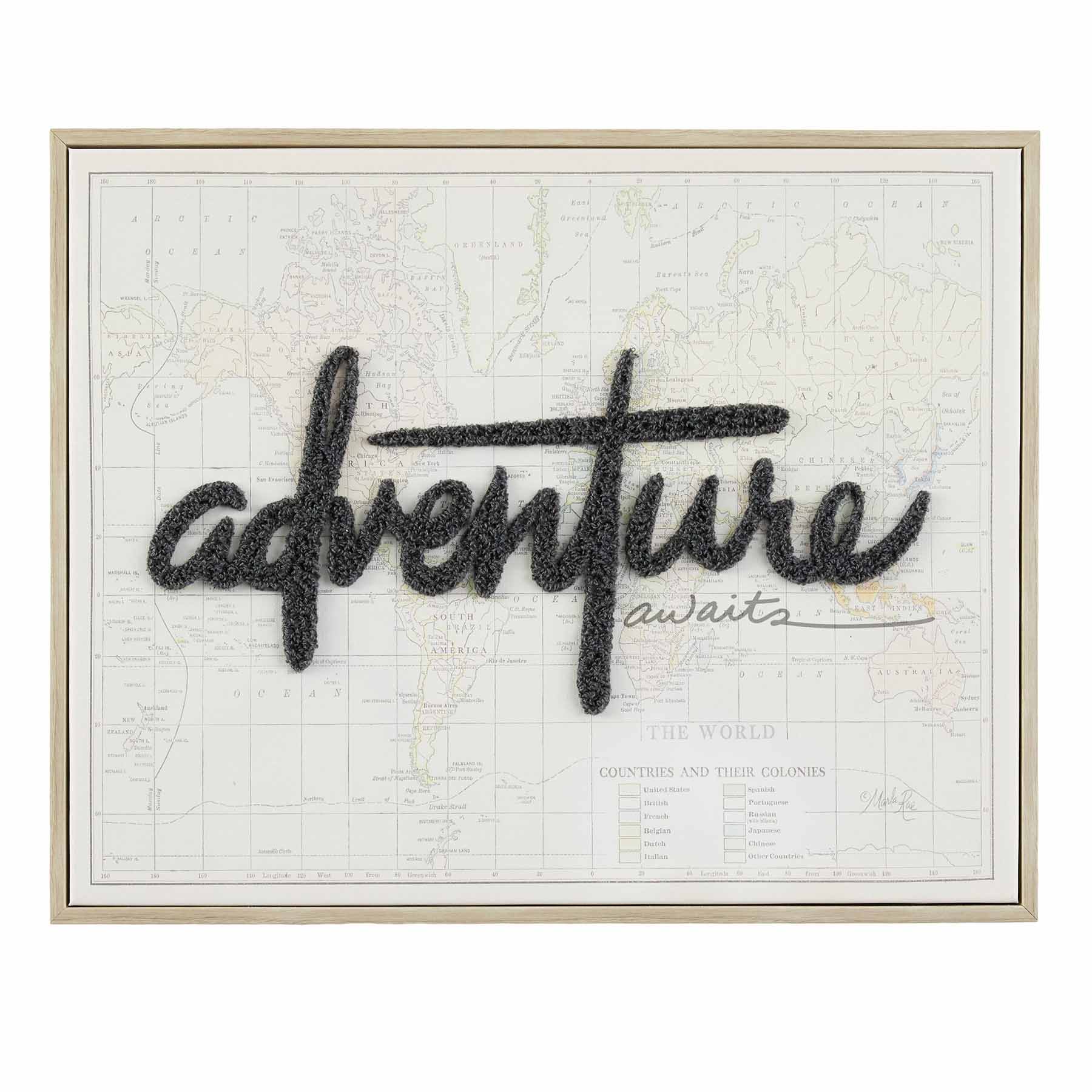 Ty Pennington Framed Adventure Map Canvas Wall Art, 20x16