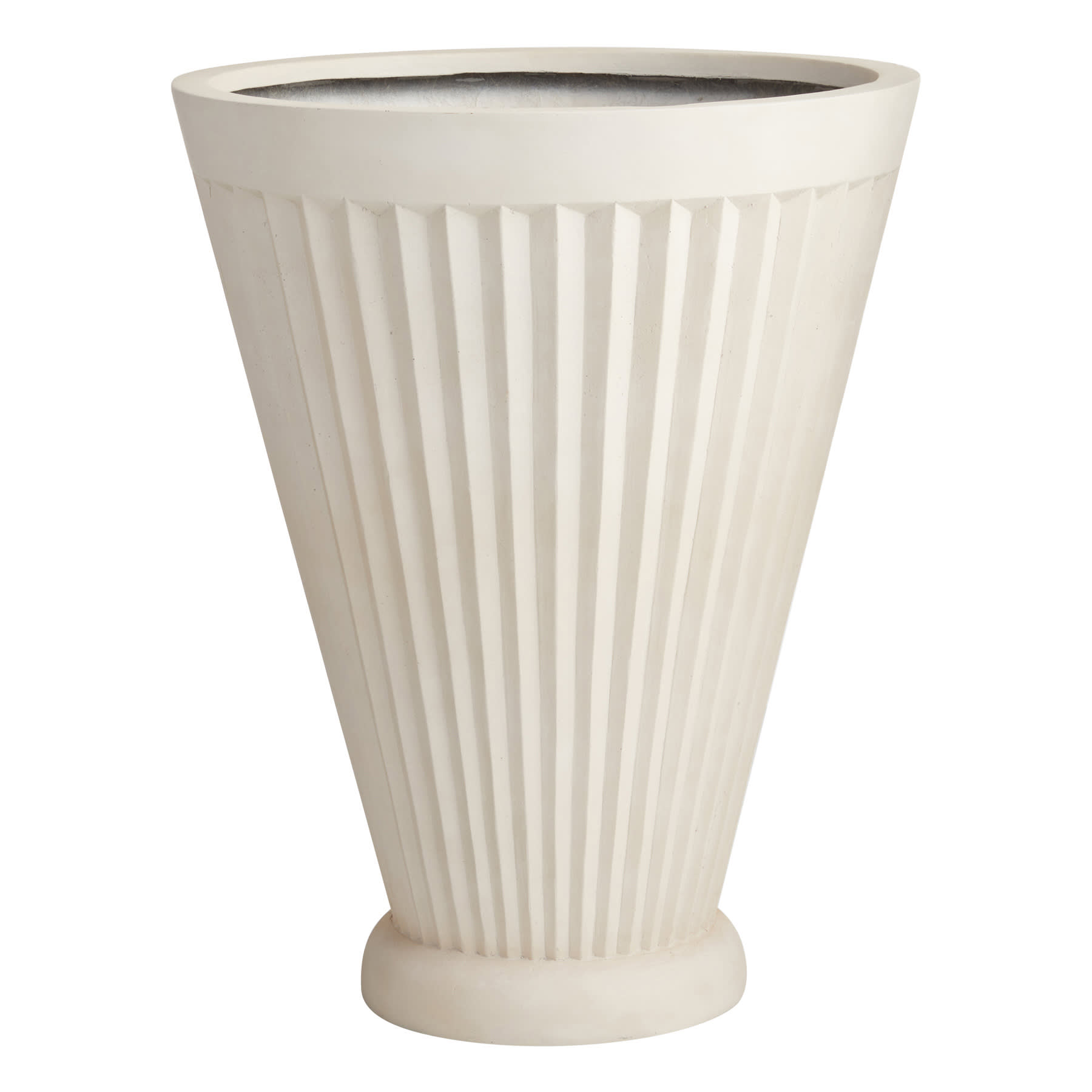 Providence White Fluted Florence Outdoor Planter, Extra Large