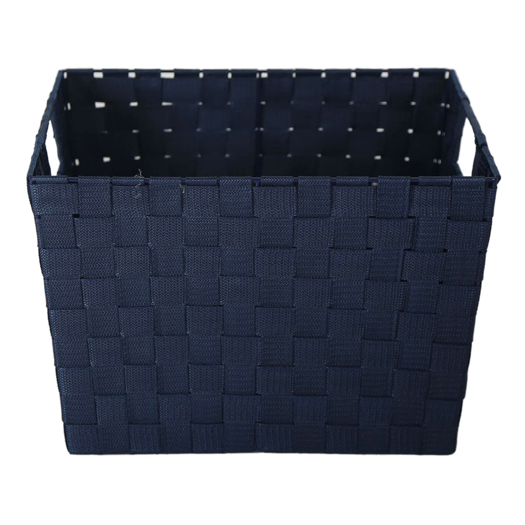 Frankin Navy Blue Woven Rectangle Storage Basket, Extra Large
