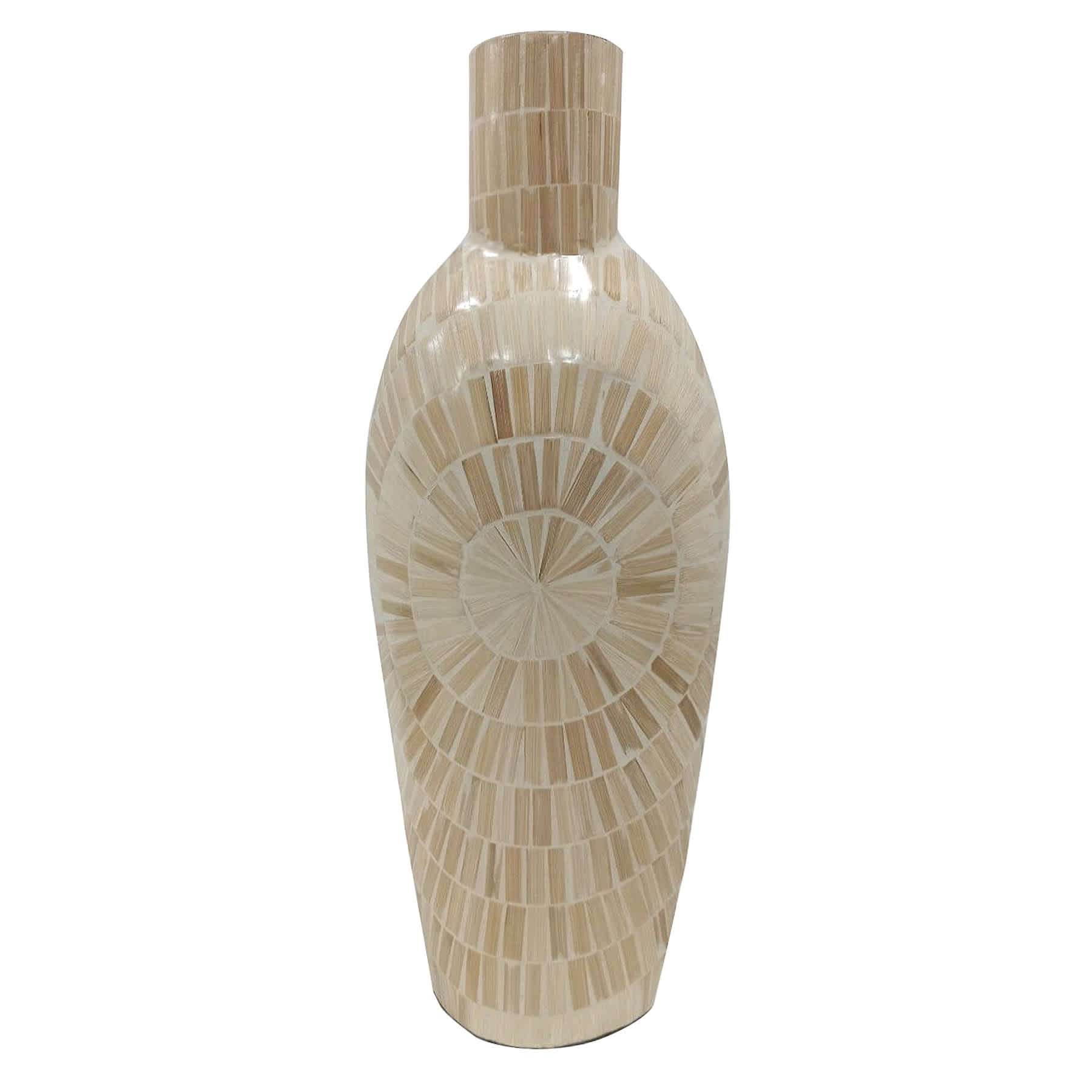 Ty Pennington Tan Bamboo Mosaic Vase, 24"